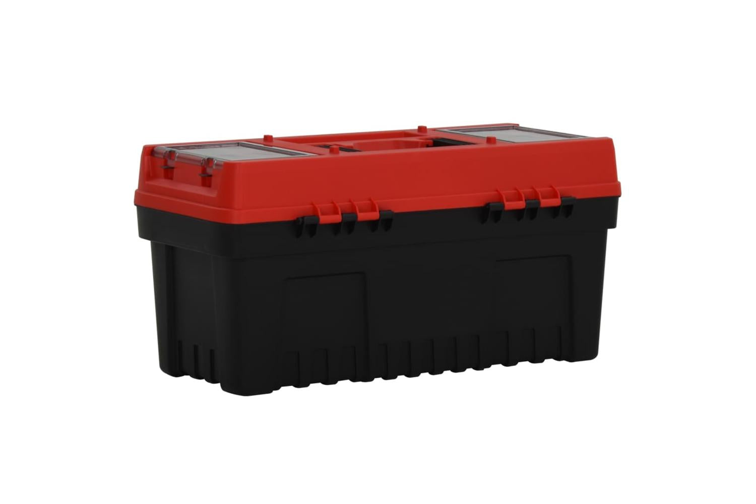 Vidaxl 152103 2 Piece Tool Box Set Black And Red Polypropylene-7