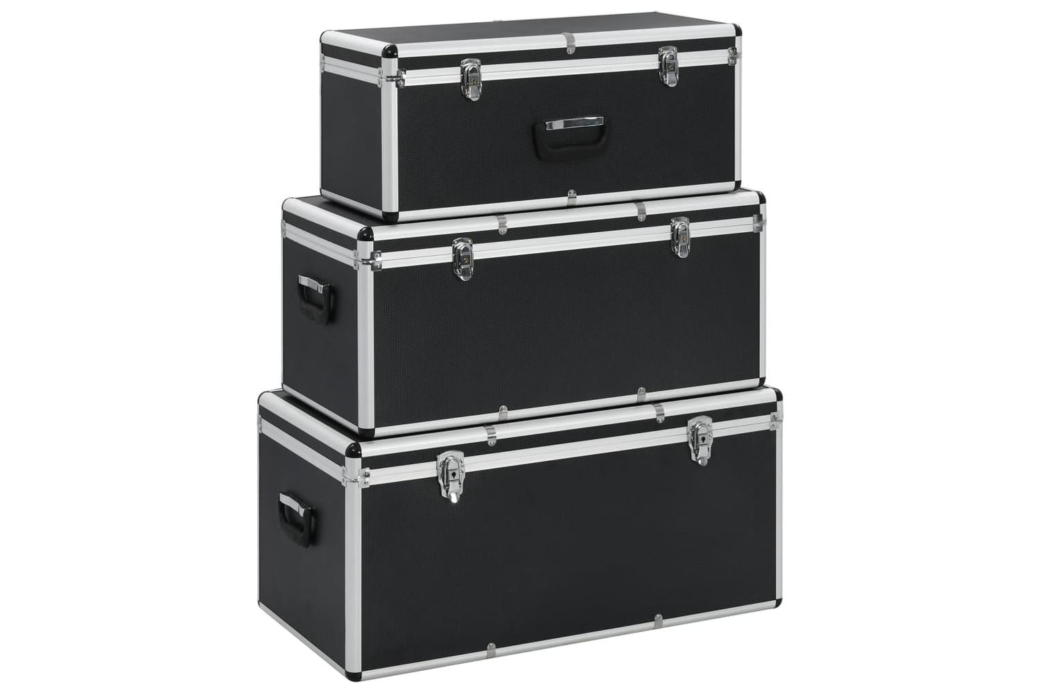 Vidaxl 91853 Storage Cases 3 Pcs Black Aluminium