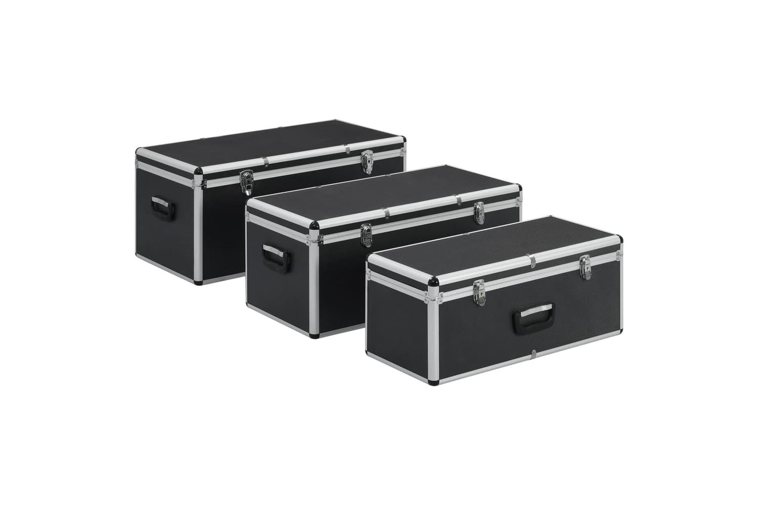 Vidaxl 91853 Storage Cases 3 Pcs Black Aluminium-2