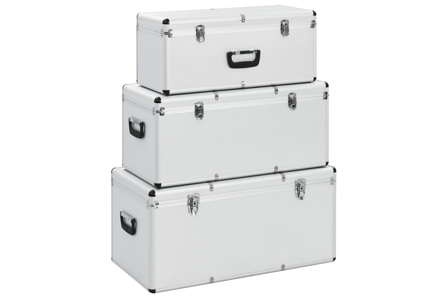 Vidaxl 91852 Storage Cases 3 Pcs Silver Aluminium