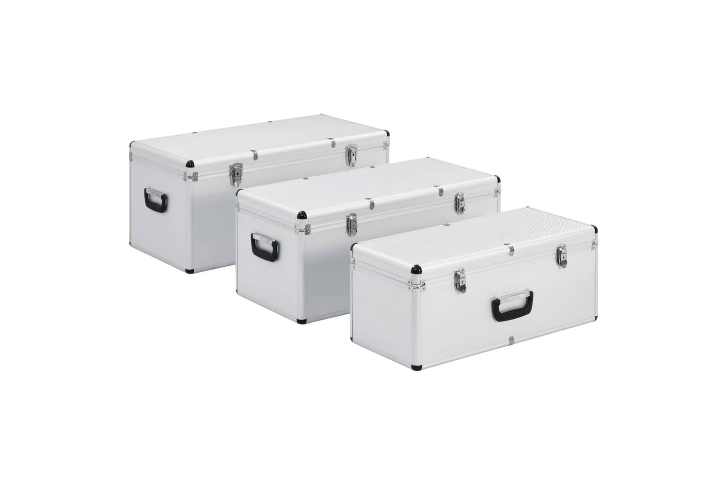 Vidaxl 91852 Storage Cases 3 Pcs Silver Aluminium-2