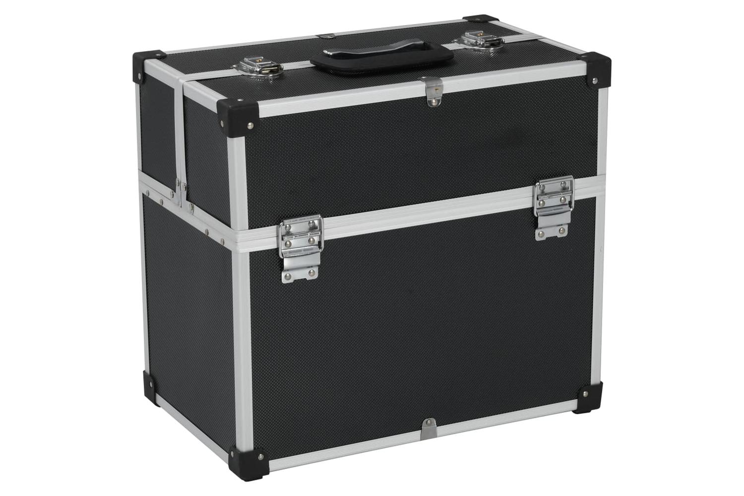 vidaXL 91849 Tool Case 38x22.5x34cm Black Aluminum