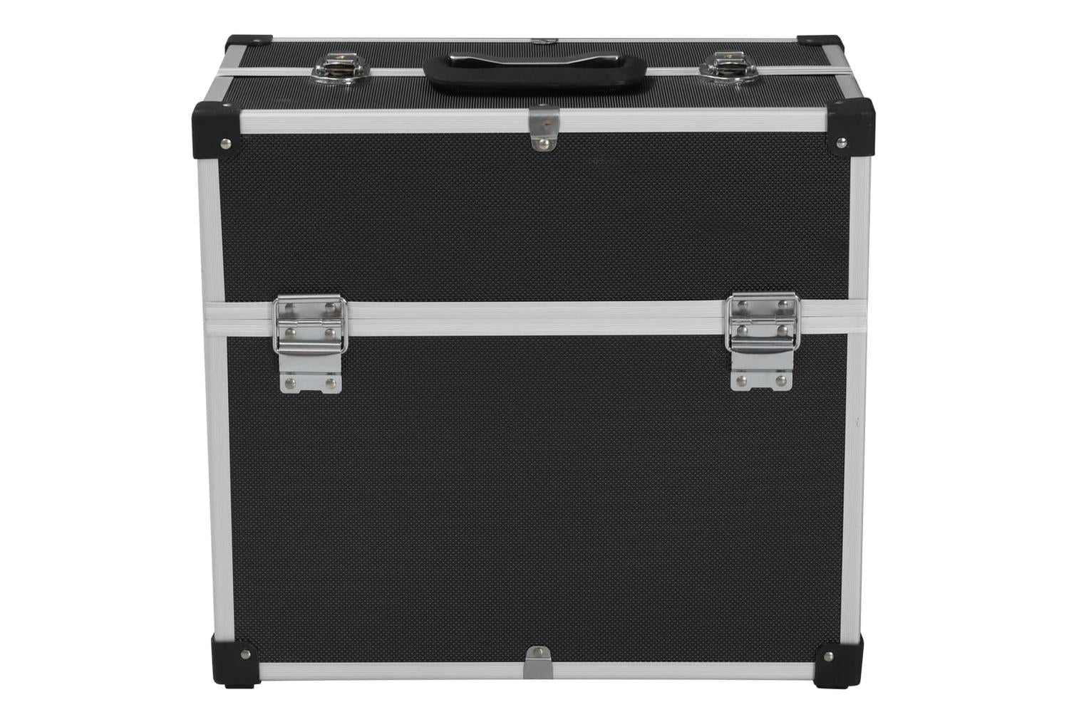 vidaXL 91849 Tool Case 38x22.5x34cm Black Aluminum-4