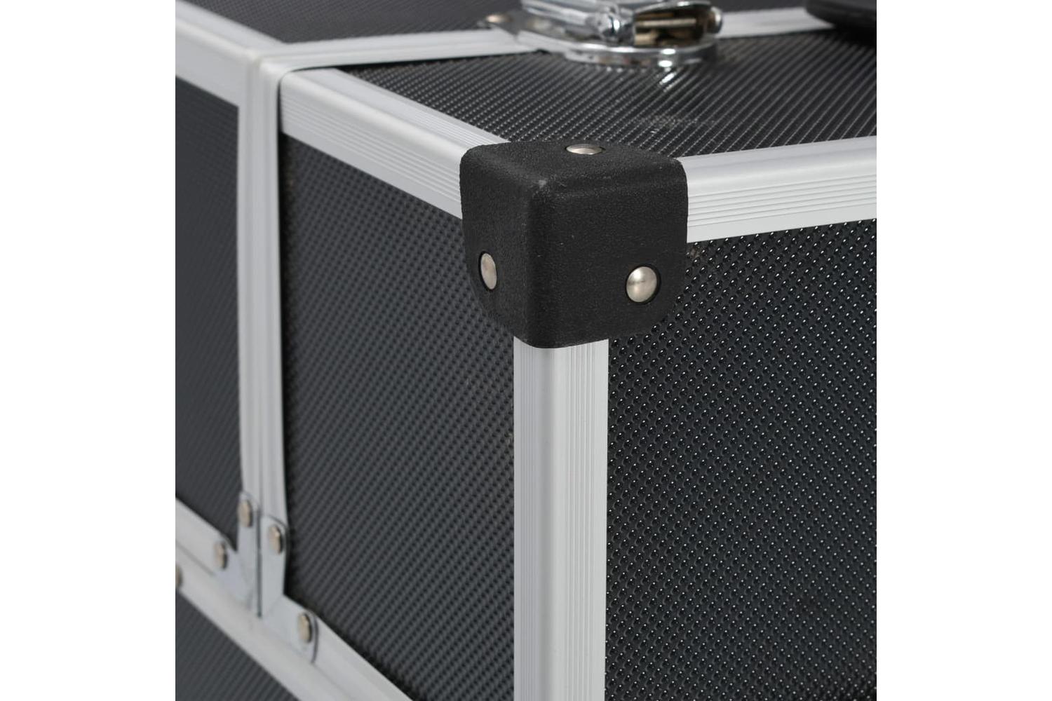 vidaXL 91849 Tool Case 38x22.5x34cm Black Aluminum-6