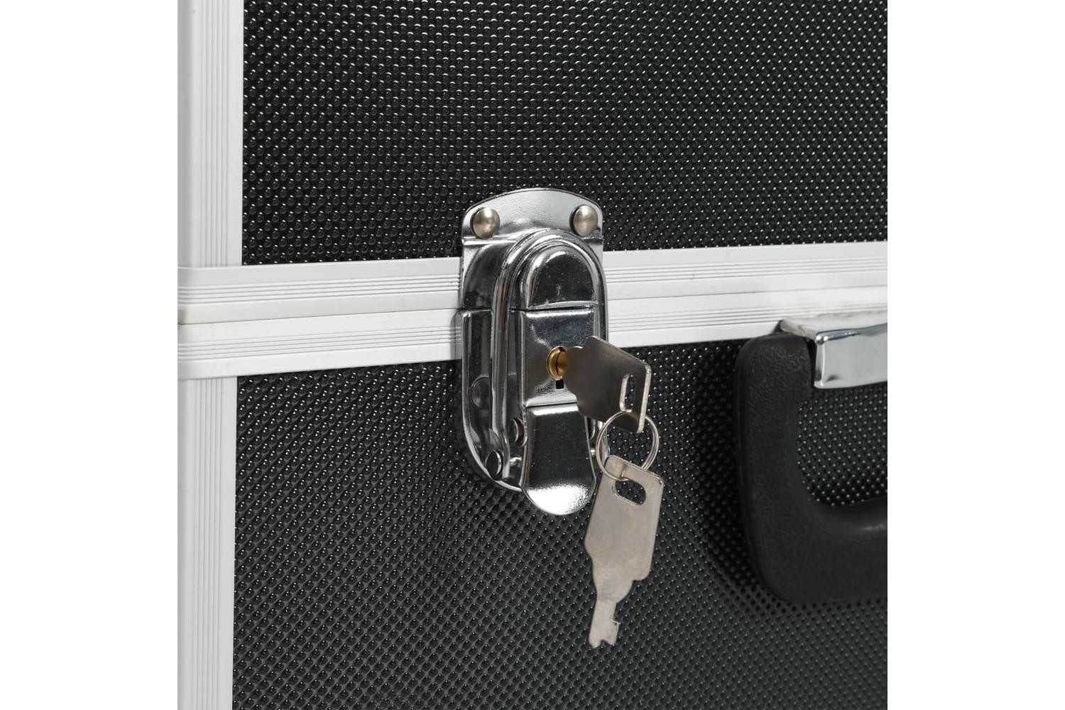 vidaXL 91849 Tool Case 38x22.5x34cm Black Aluminum-7