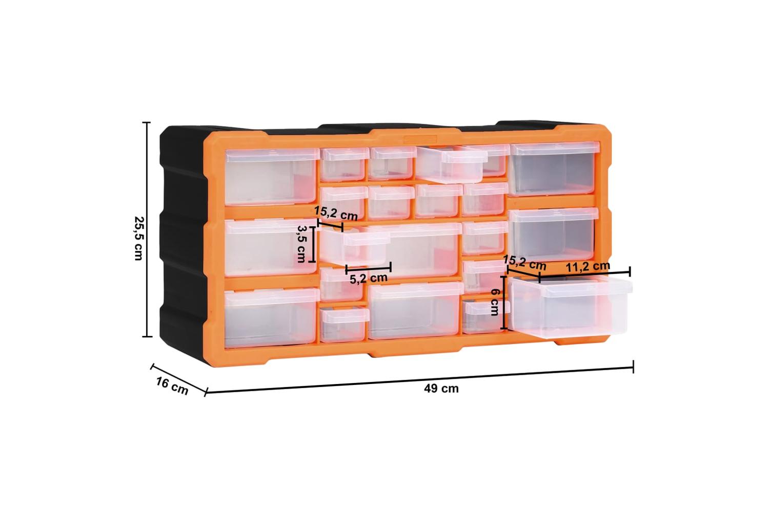 vidaXL 147583 Multi-drawer Organiser With 22 Drawers 49x16x25.5cm-9