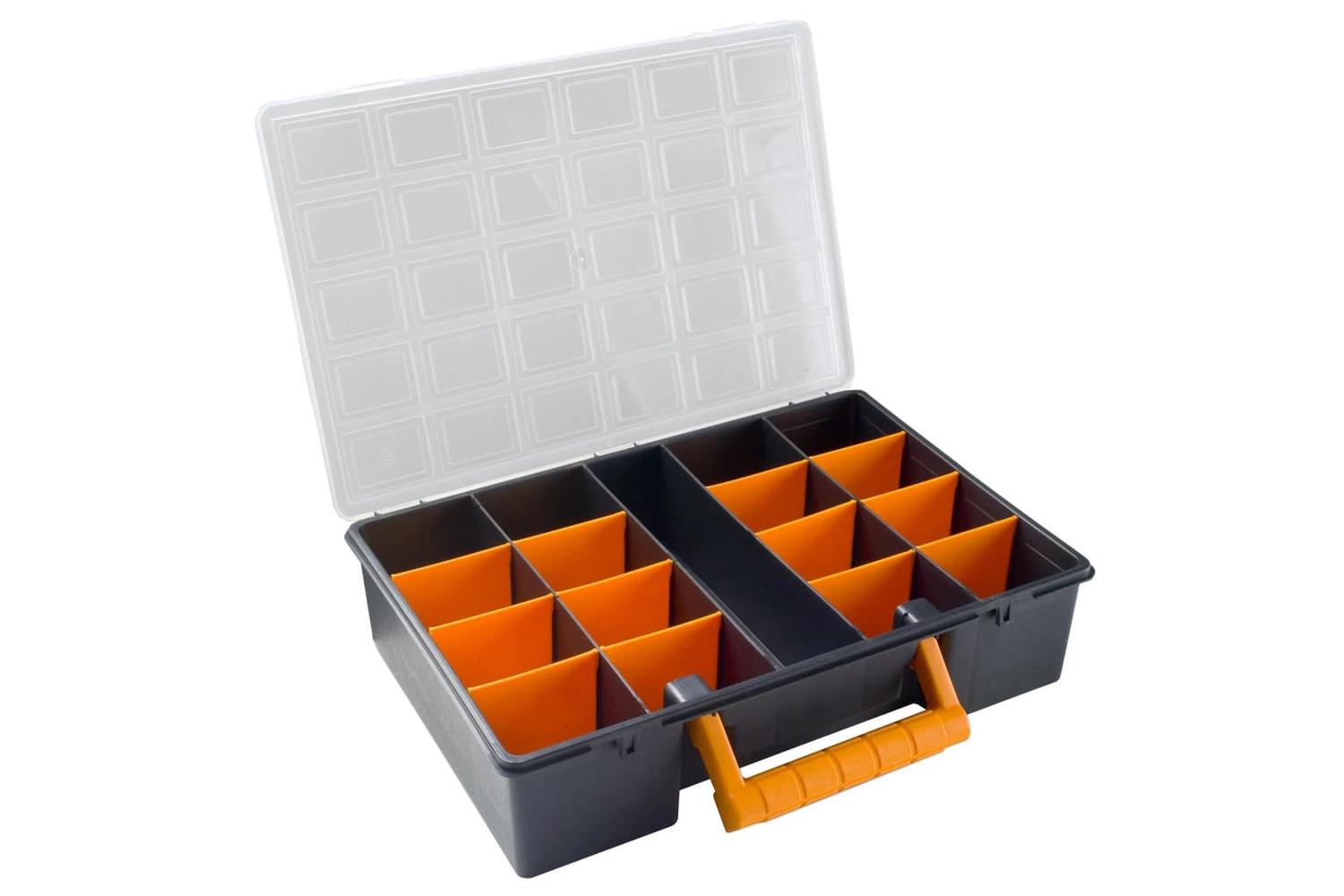vidaXL 151836 Assortment Boxes 2 Pcs With Removable Dividers 360x250x85mm Pp-6
