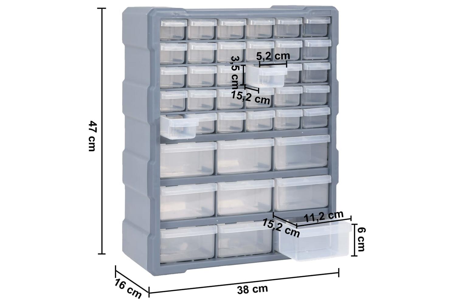 vidaXL 147586 Multi-drawer Organiser With 39 Drawers 38x16x47cm-9