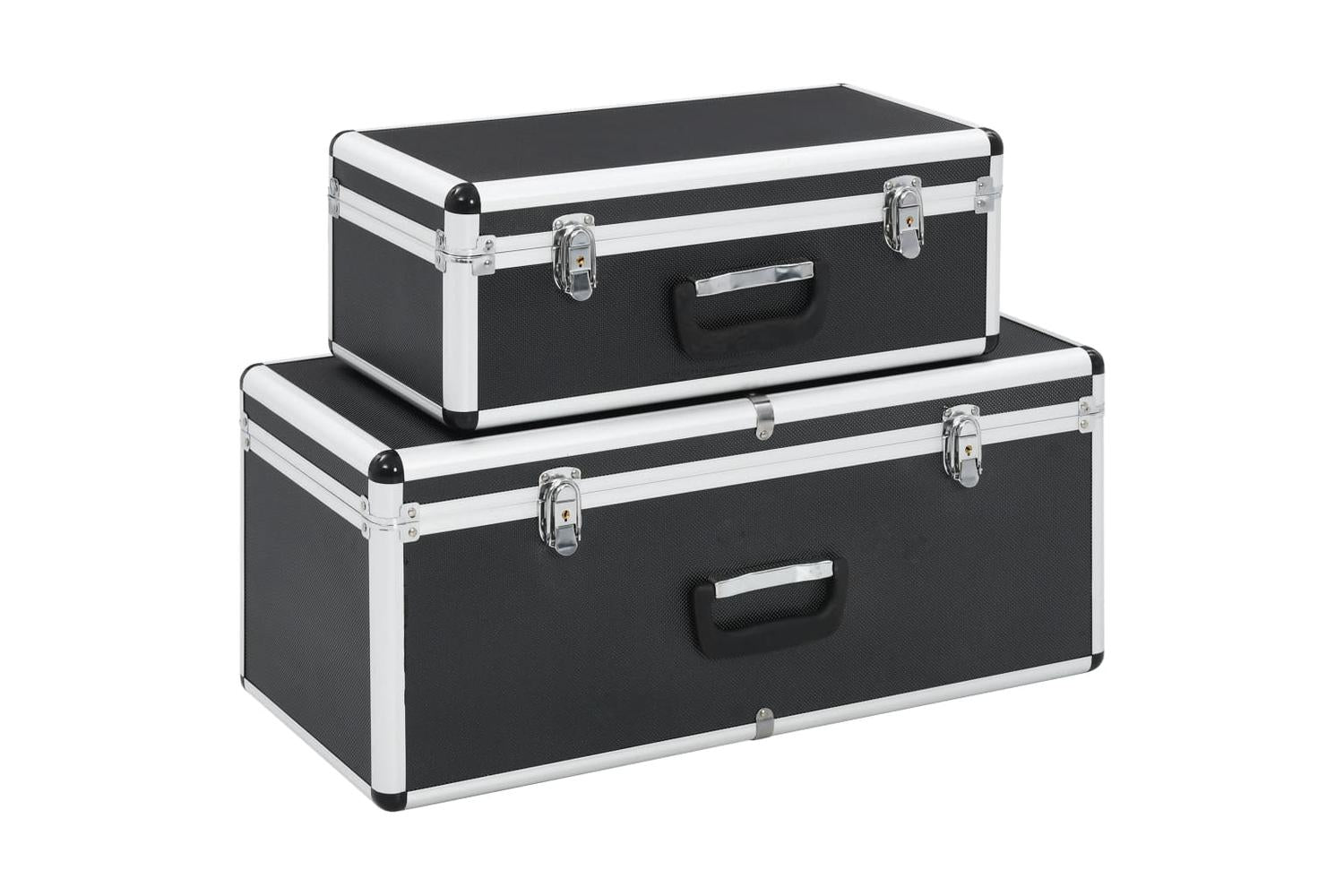 Vidaxl 91851 Storage Cases 2 Pcs Black Aluminium