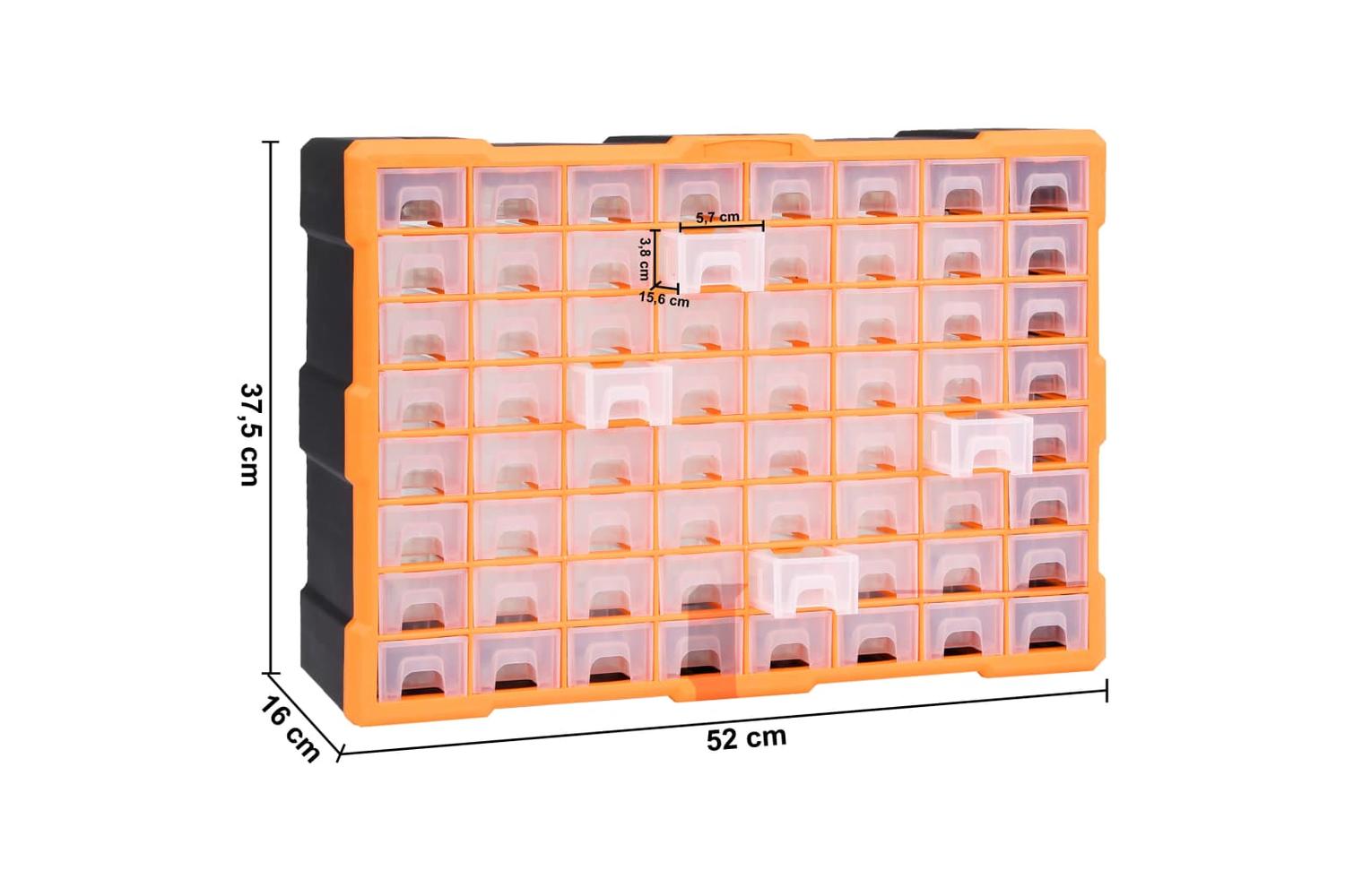 vidaXL 147579 Multi-drawer Organiser With 64 Drawers 52x16x37.5cm-9