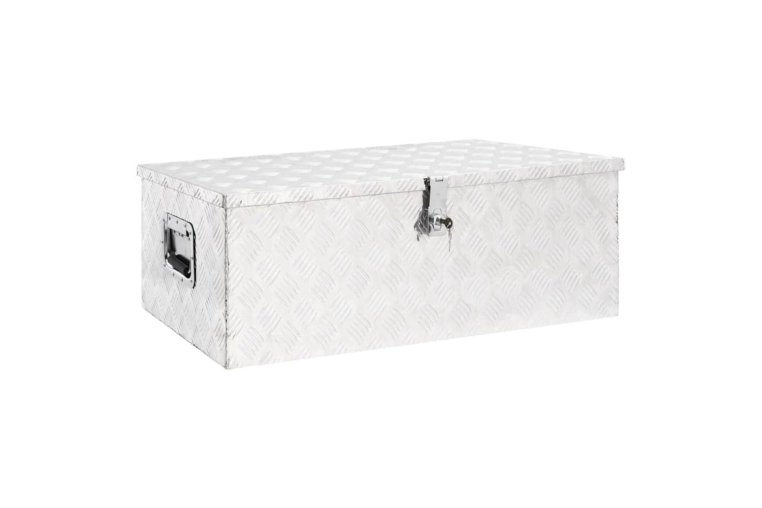 vidaXL 152254 Storage Box Silver 90x47x33.5cm Aluminium