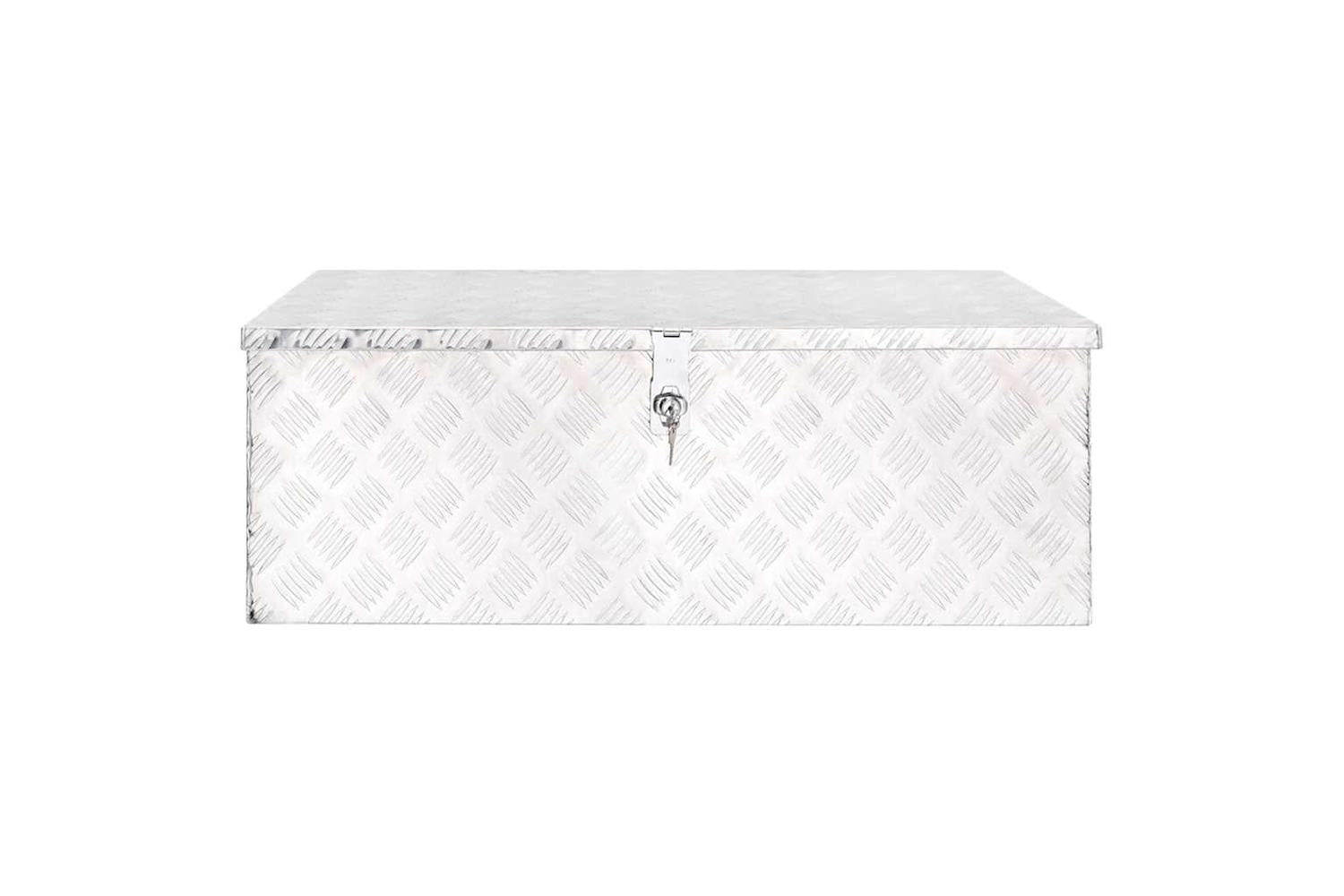 vidaXL 152254 Storage Box Silver 90x47x33.5cm Aluminium-3