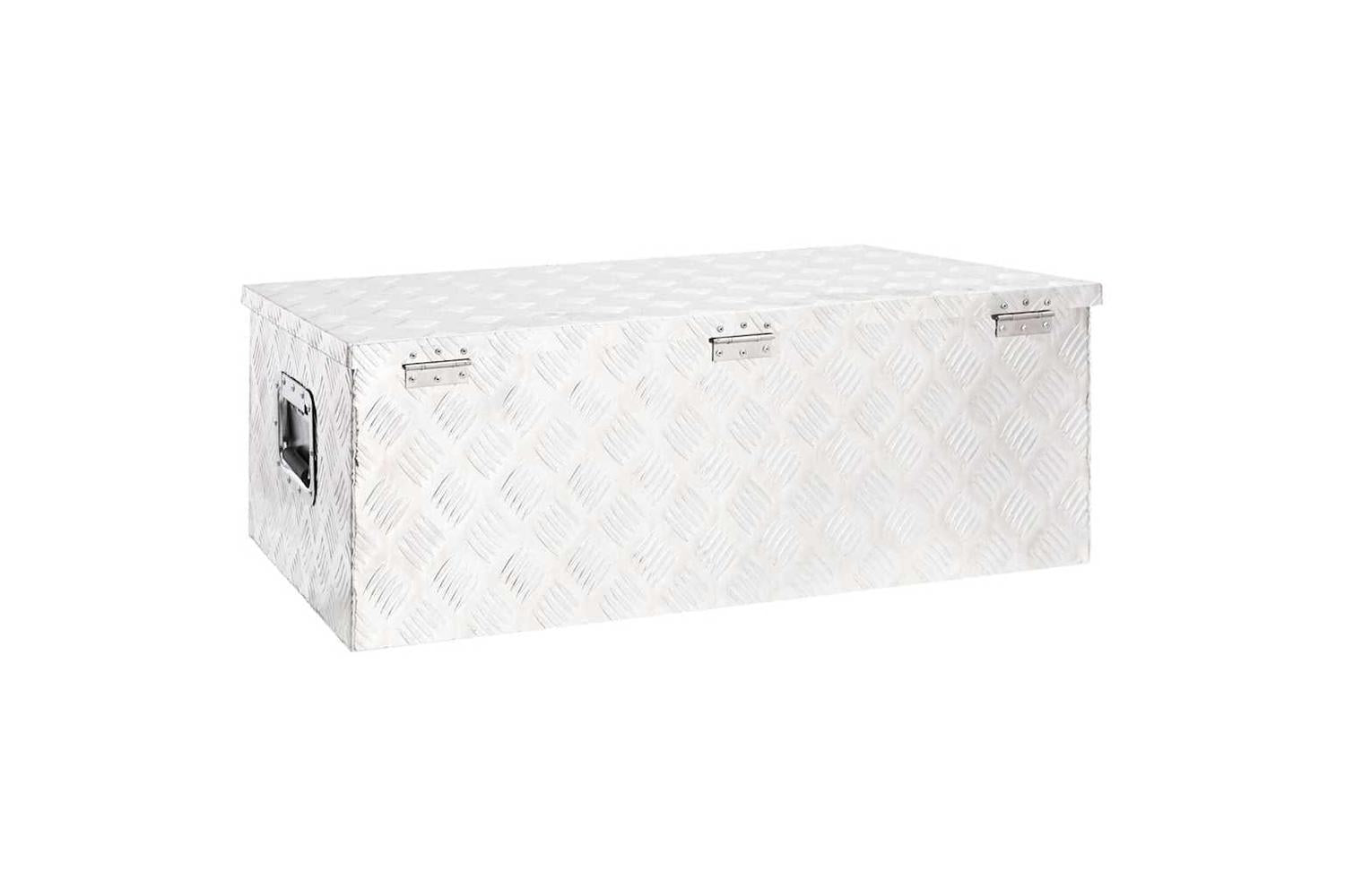vidaXL 152254 Storage Box Silver 90x47x33.5cm Aluminium-5