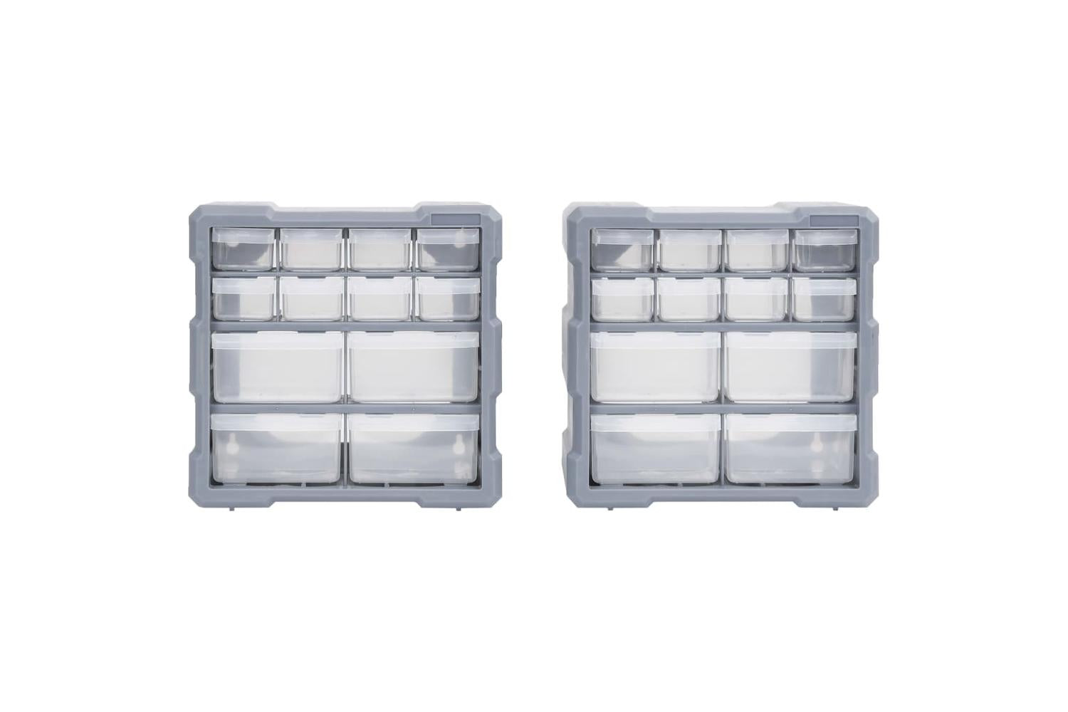 vidaXL 147582 Multi-drawer Organisers With 12 Drawers 2 Pcs 26.5x16x26cm-2