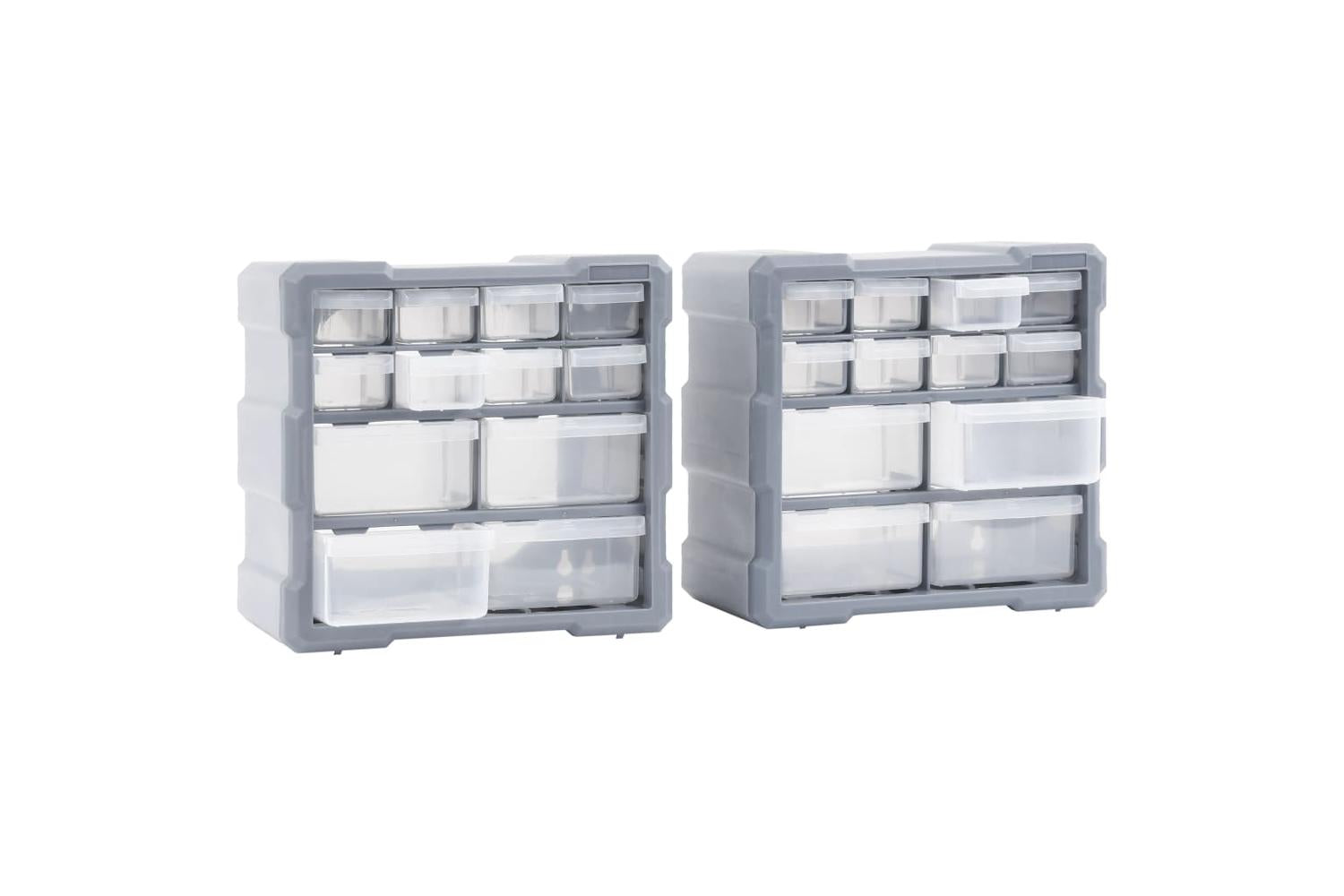 vidaXL 147582 Multi-drawer Organisers With 12 Drawers 2 Pcs 26.5x16x26cm-4
