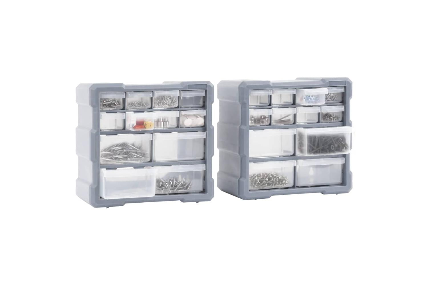 vidaXL 147582 Multi-drawer Organisers With 12 Drawers 2 Pcs 26.5x16x26cm-5