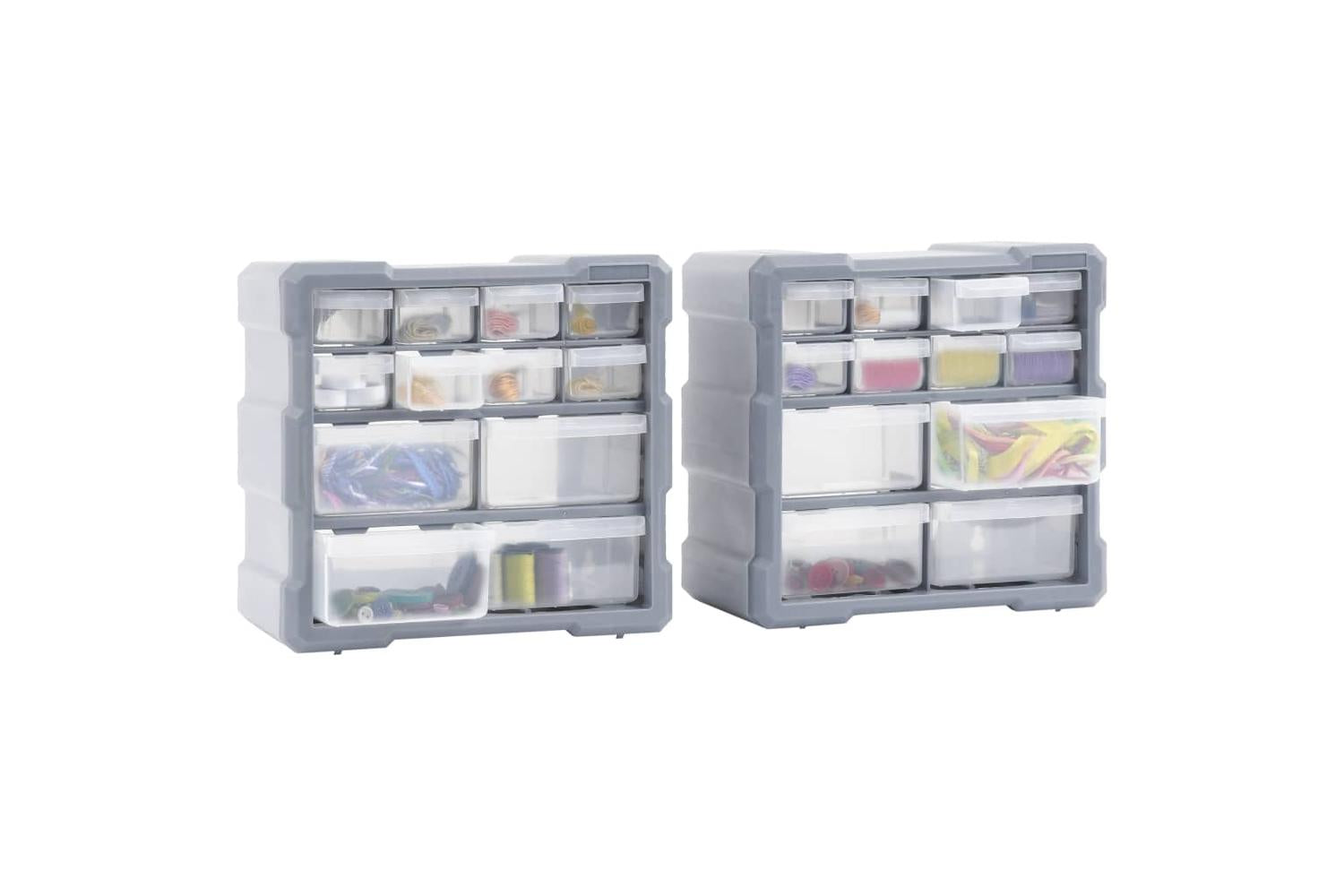 vidaXL 147582 Multi-drawer Organisers With 12 Drawers 2 Pcs 26.5x16x26cm-6