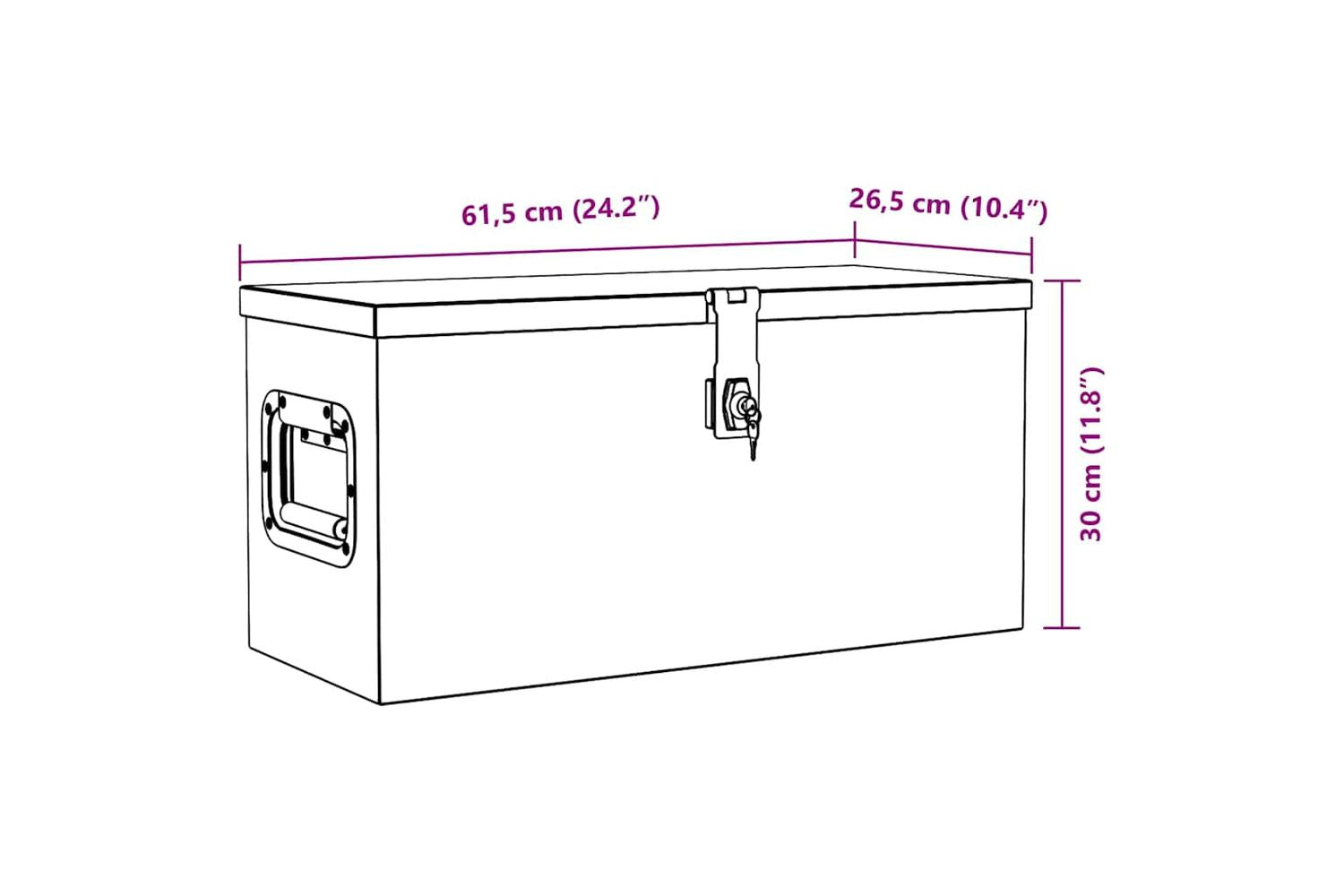 vidaXL 142936 Aluminium Box 61.5x26.5x30cm Silver-7