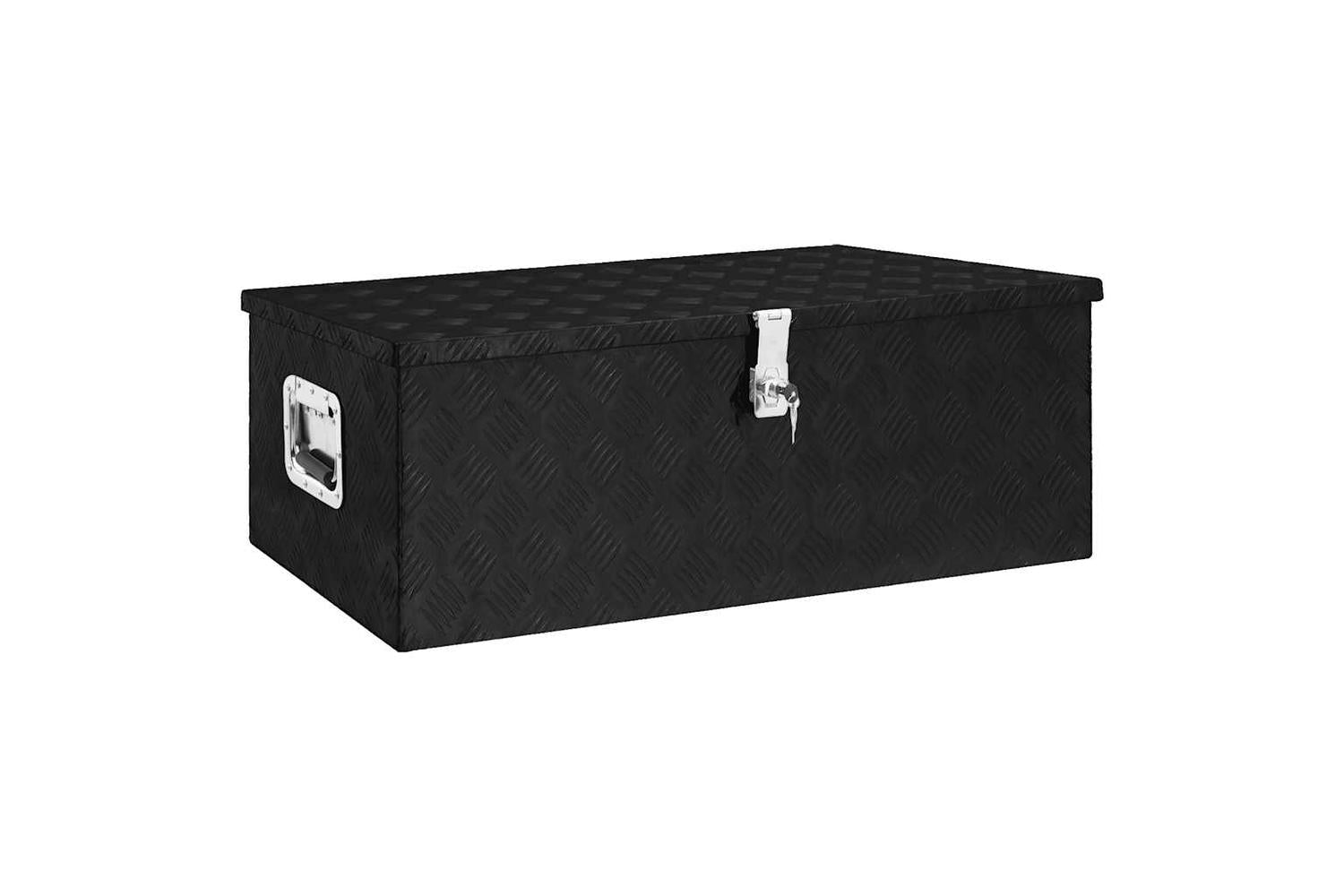 vidaXL 152255 Storage Box Black 90x47x33.5cm Aluminium