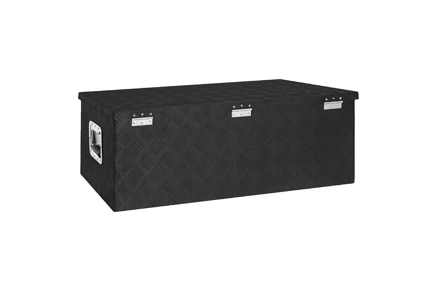 vidaXL 152255 Storage Box Black 90x47x33.5cm Aluminium-5