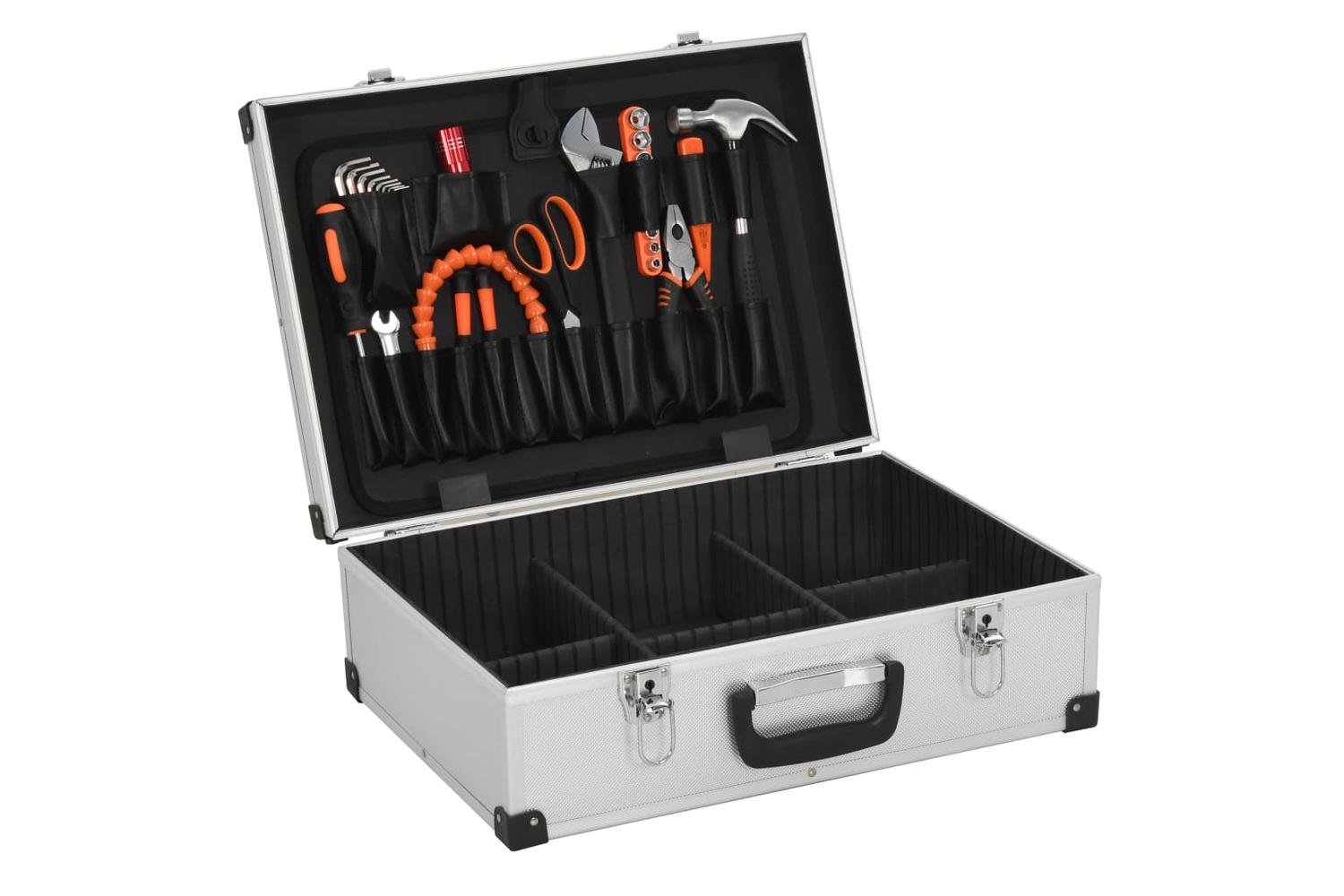 vidaXL 91846 Tool Suitcase 46x33x16cm Silver Aluminium-2