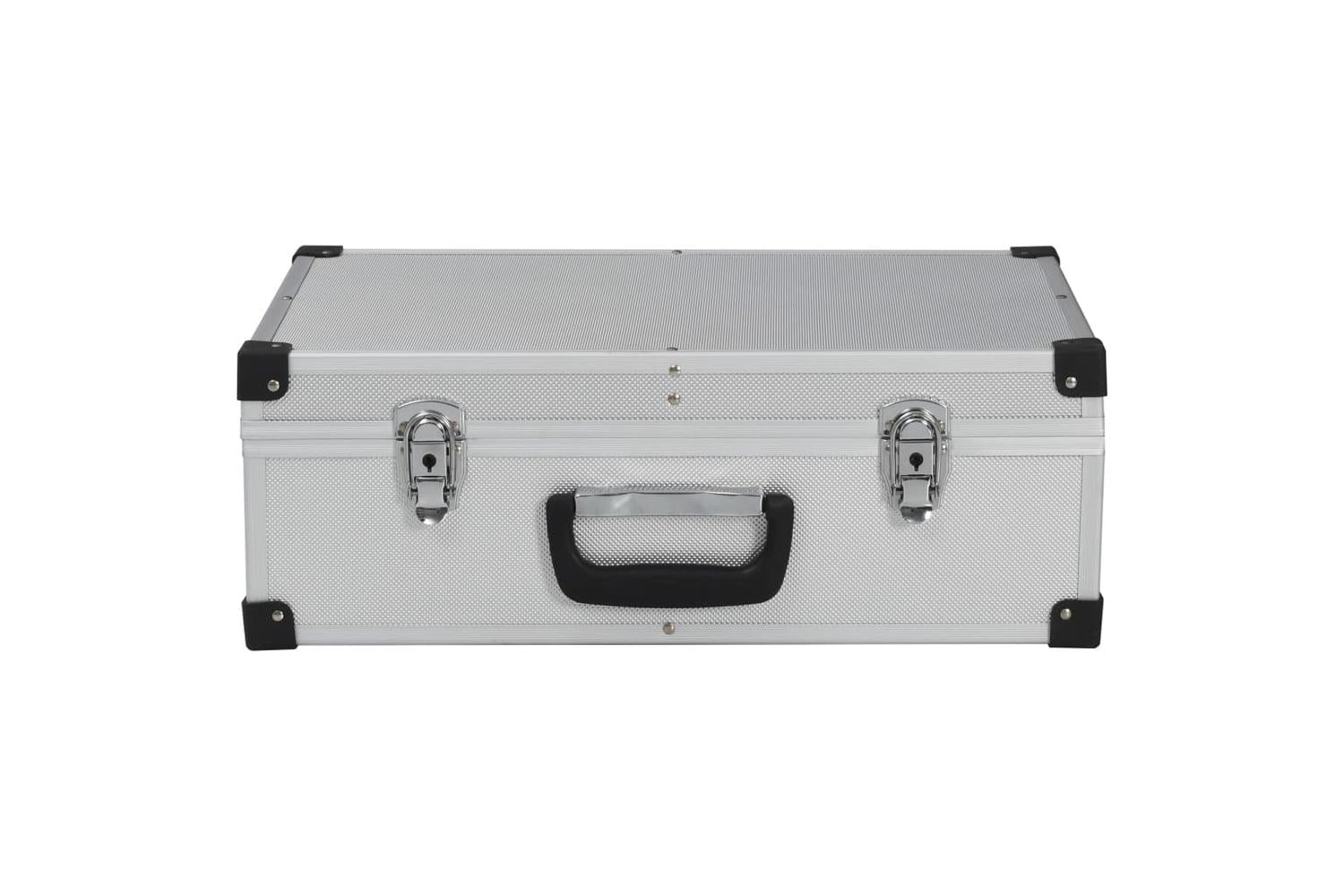 vidaXL 91846 Tool Suitcase 46x33x16cm Silver Aluminium-4