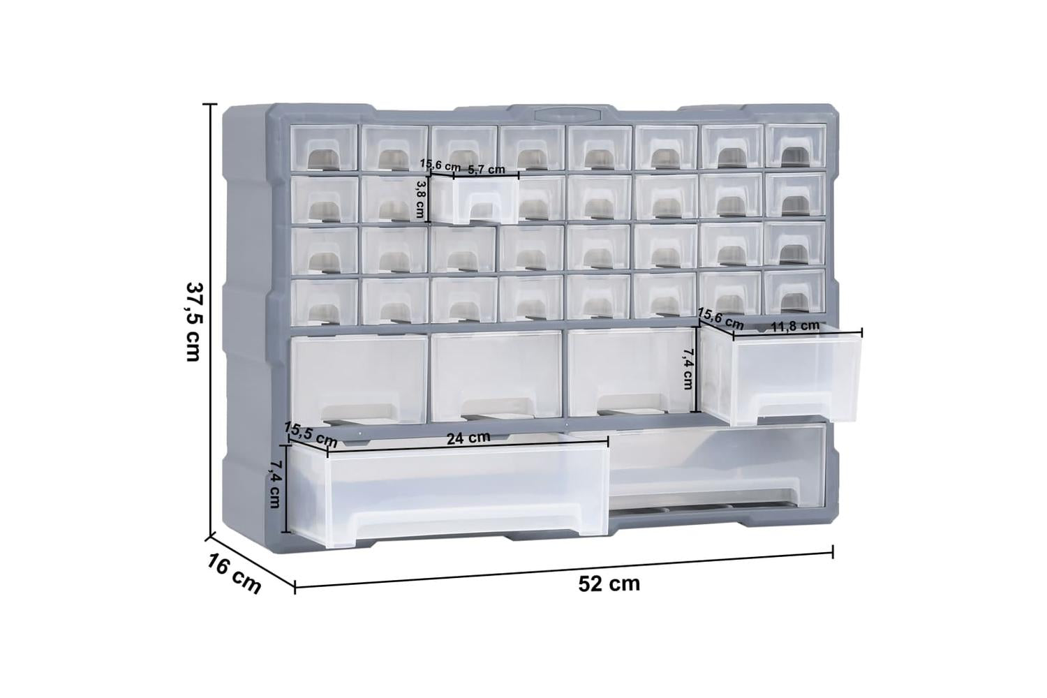 Vidaxl Multi-drawer Organiser With 40 Drawers 52x16x37.5 Cm-9