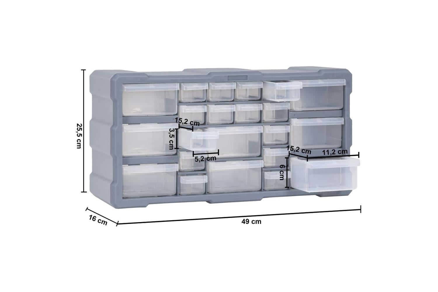 vidaXL 147584 Multi-drawer Organiser With 22 Drawers 49x16x25.5cm-9