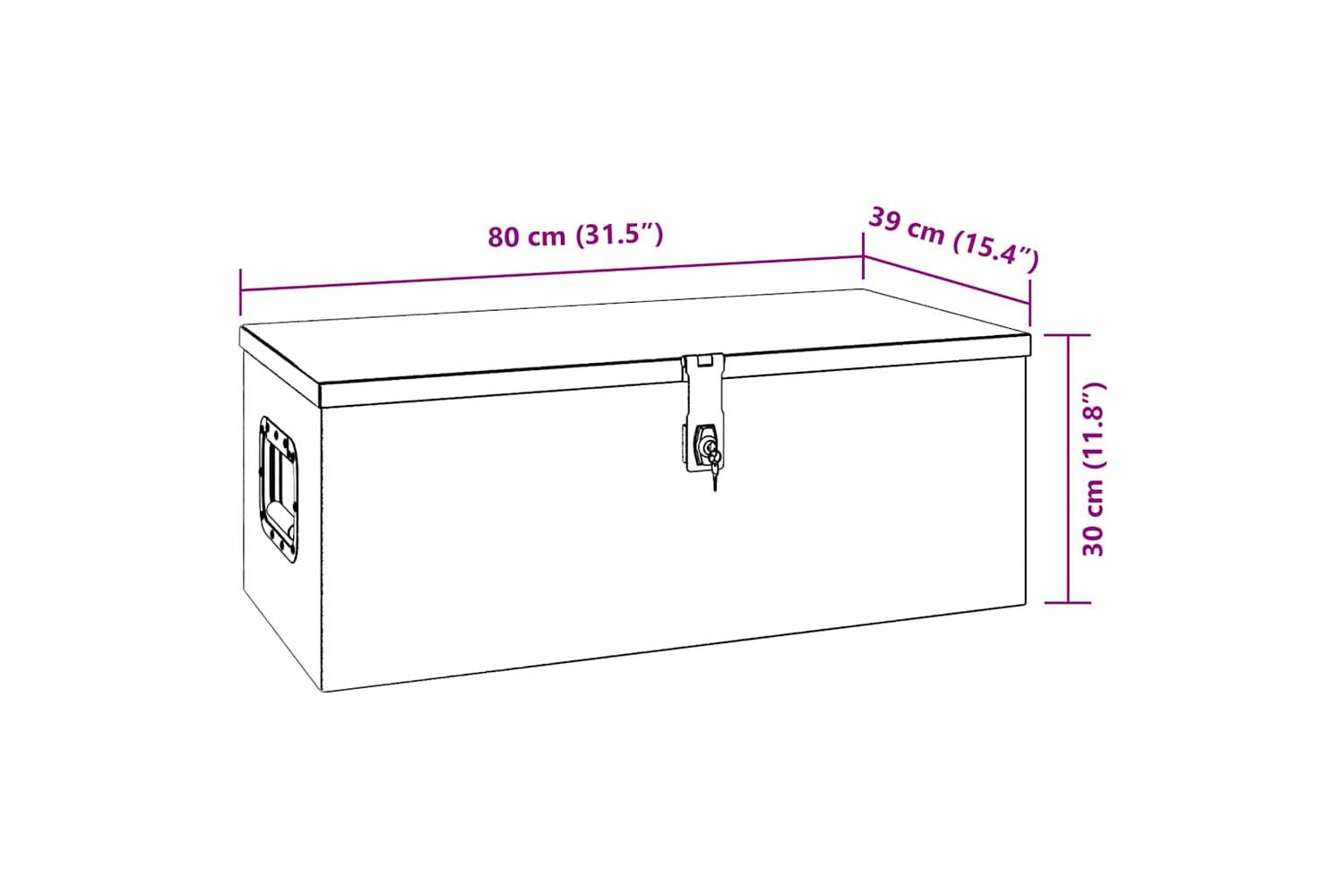 vidaXL 152252 Storage Box Silver 80x39x30cm Aluminium-8