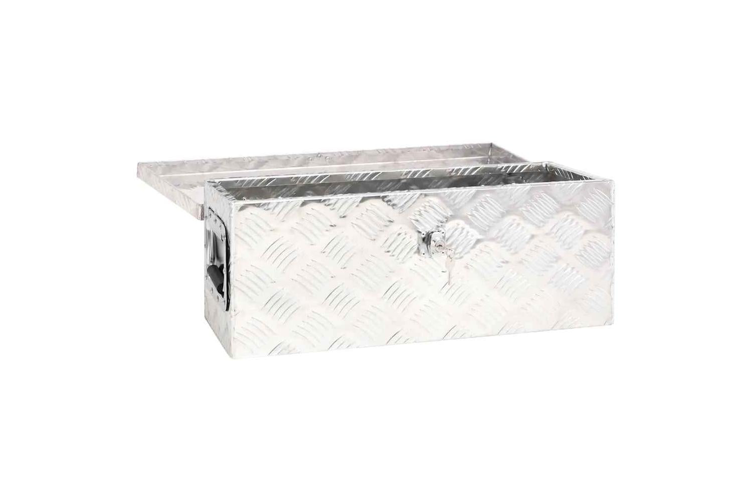 vidaXL 152248 Storage Box Silver 60x23.5x23cm Aluminium-2