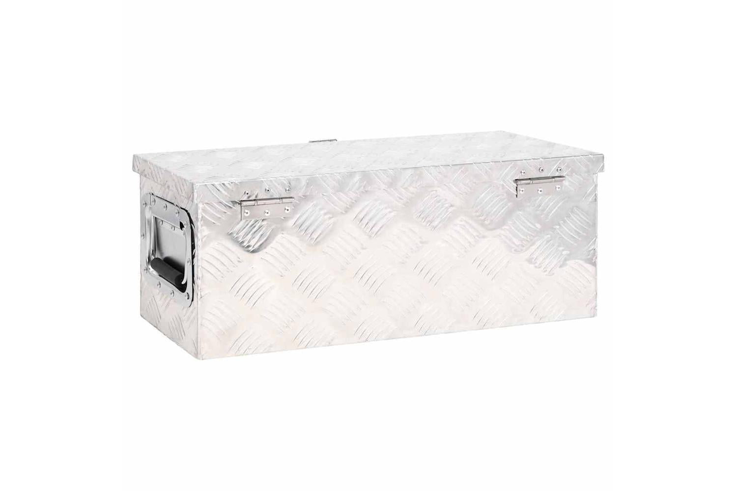vidaXL 152248 Storage Box Silver 60x23.5x23cm Aluminium-5