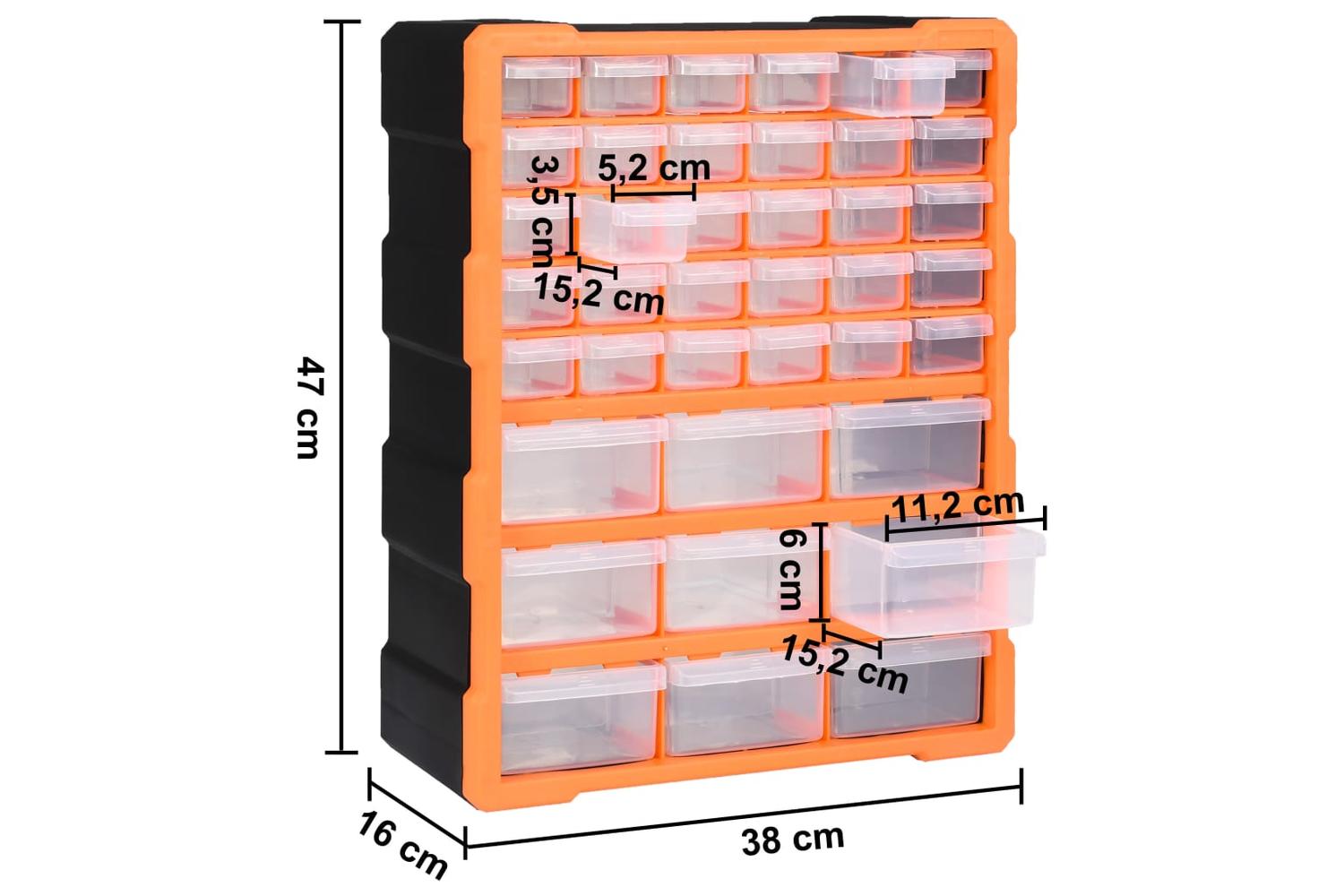 vidaXL 147585 Multi-drawer Organiser With 39 Drawers 38x16x47cm-9