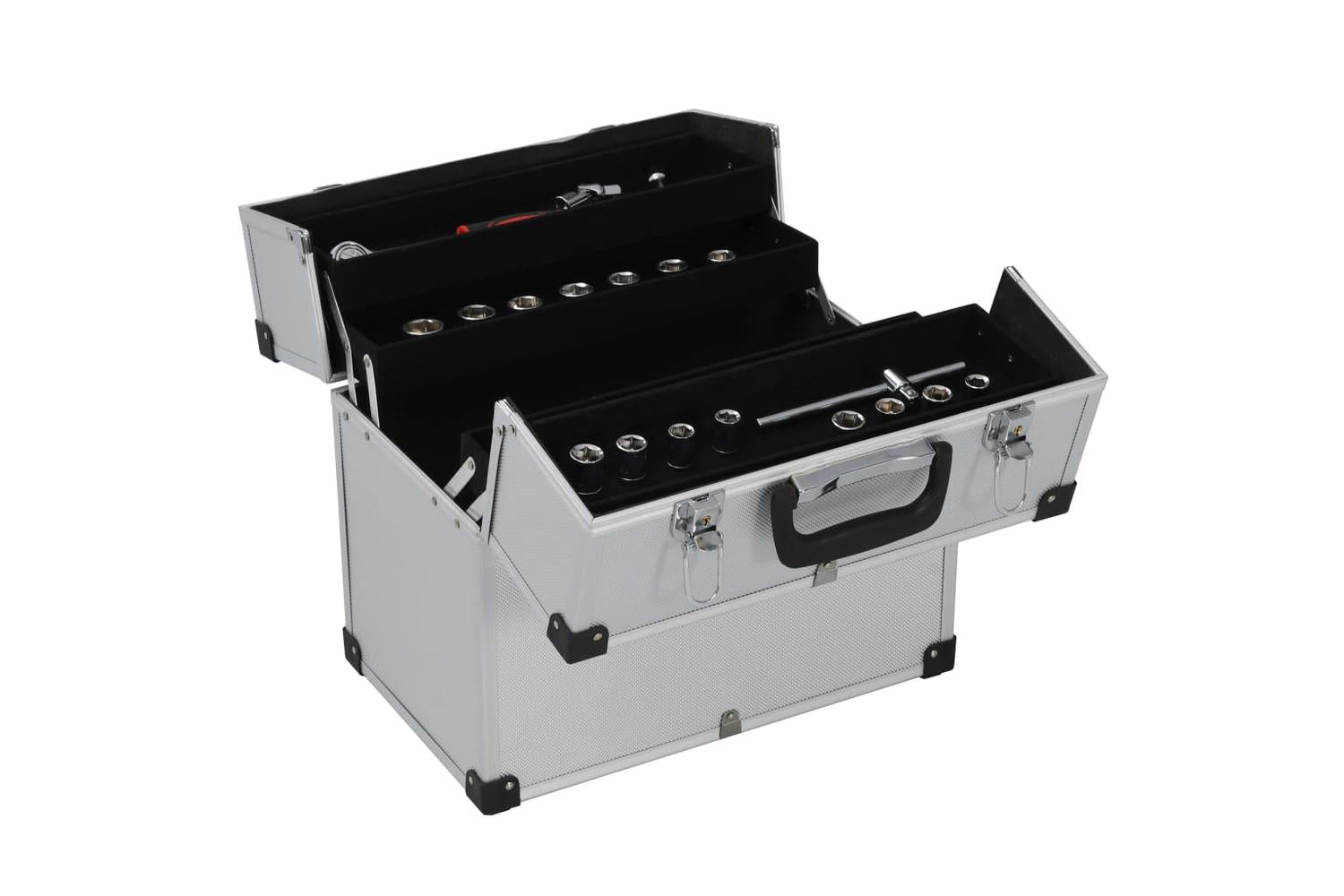 vidaXL 91848 Tool Case 38x22.5x34cm Silver Aluminum-2