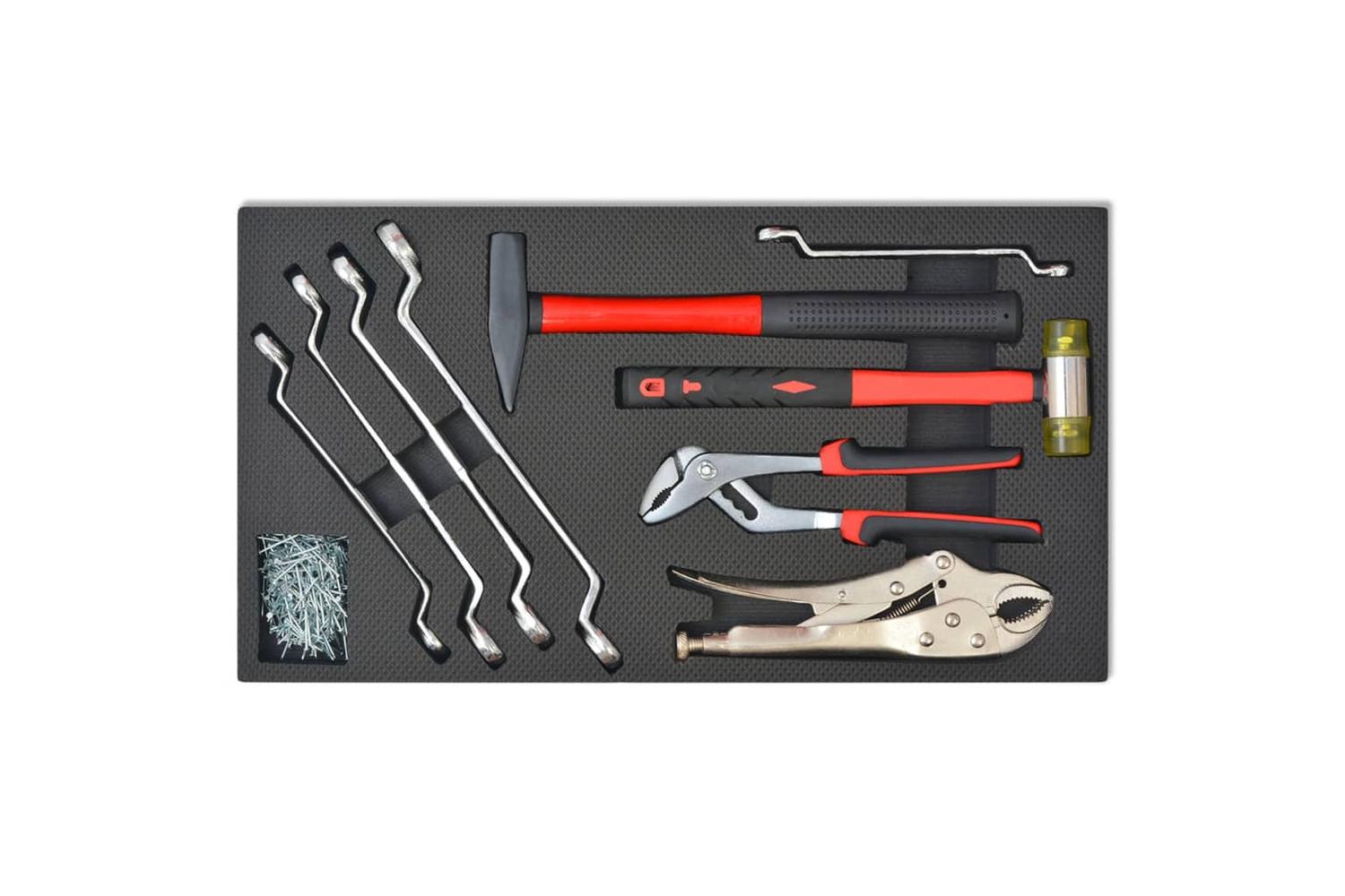 vidaXL 142248 Workshop Tool Trolley with 1125 Tools | Red-3