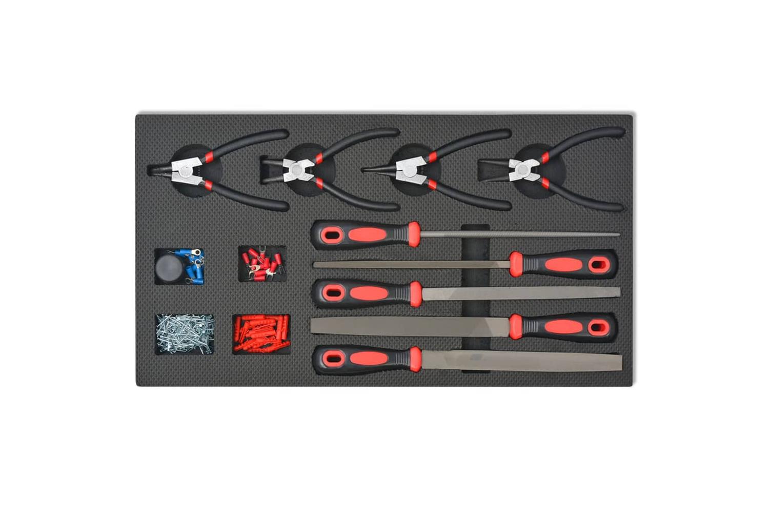 vidaXL 142248 Workshop Tool Trolley with 1125 Tools | Red-4