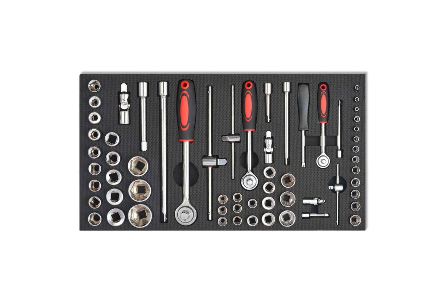 vidaXL 142248 Workshop Tool Trolley with 1125 Tools | Red-7
