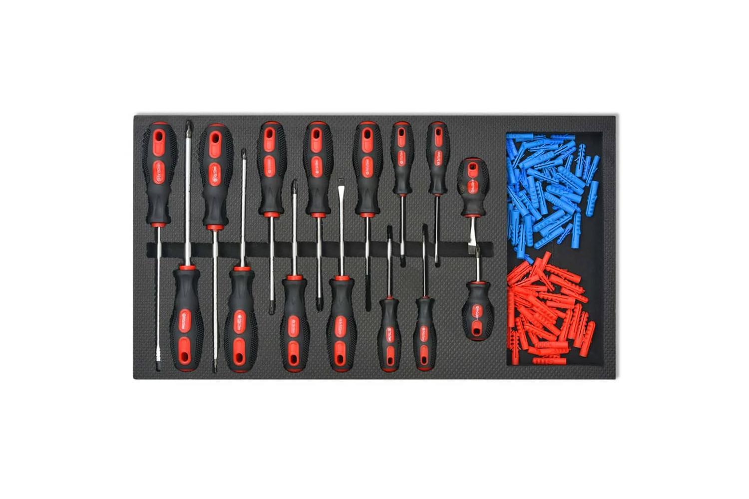 vidaXL 142248 Workshop Tool Trolley with 1125 Tools | Red-8