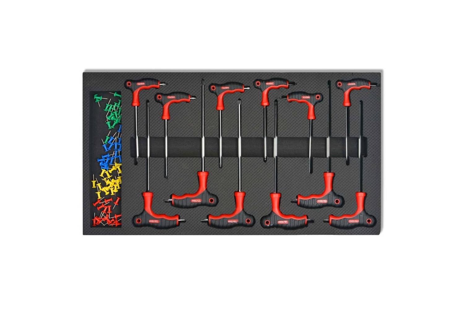 vidaXL 142248 Workshop Tool Trolley with 1125 Tools | Red-9