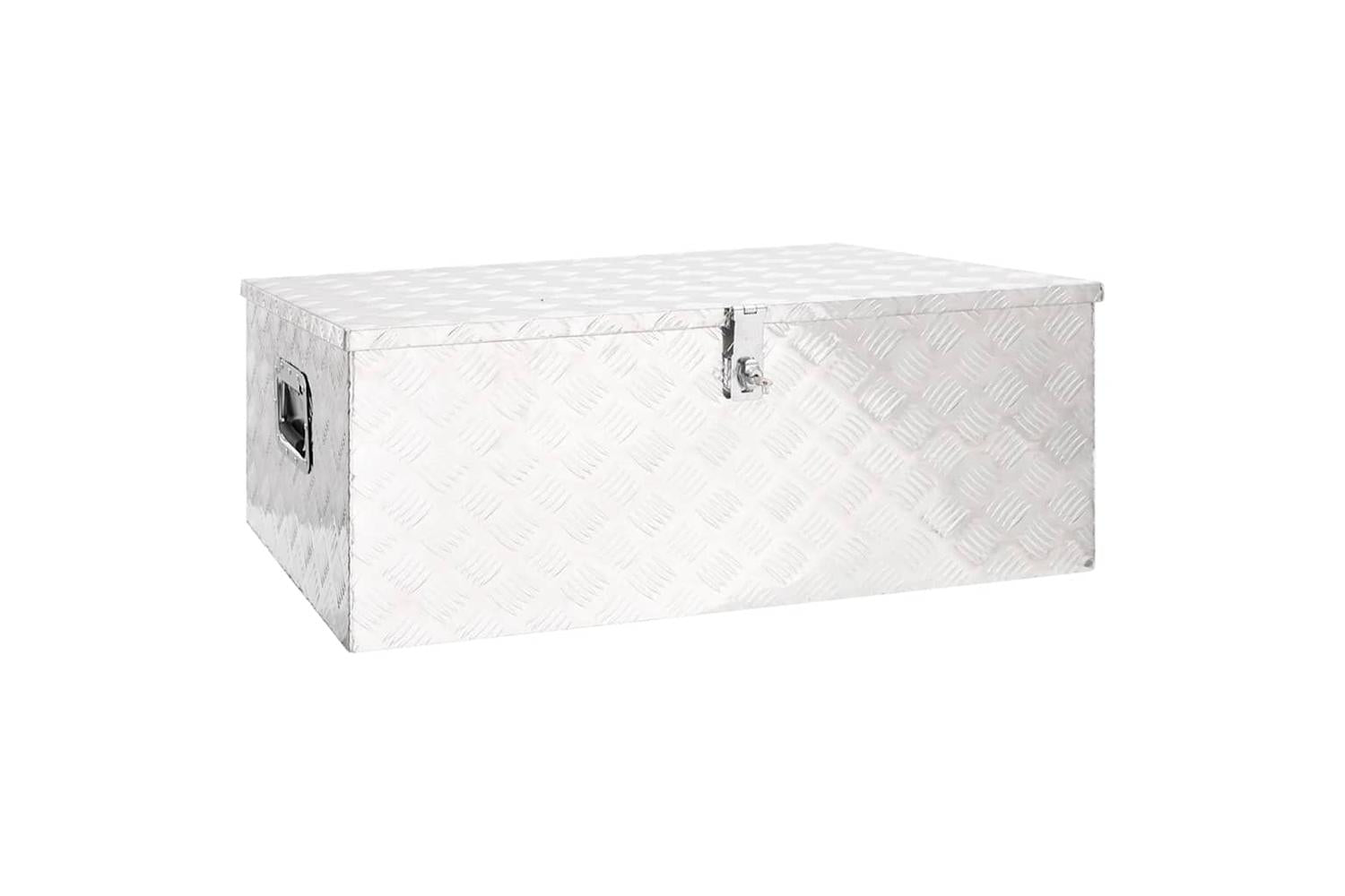 vidaXL 152256 Storage Box Silver 100x55x37cm Aluminium
