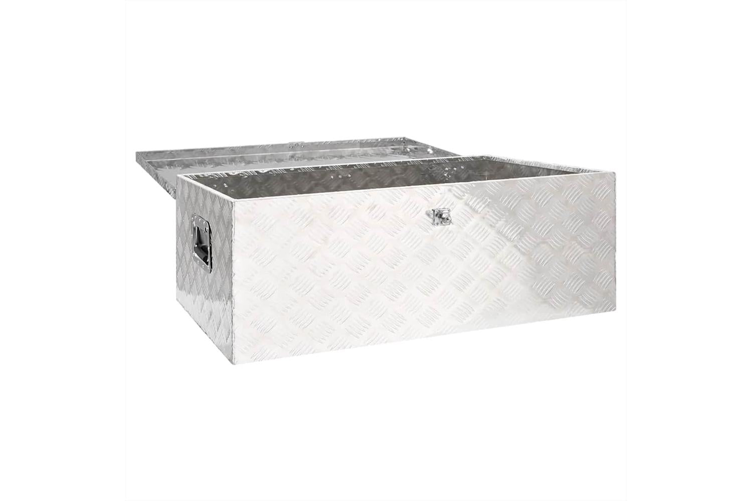 vidaXL 152256 Storage Box Silver 100x55x37cm Aluminium-2