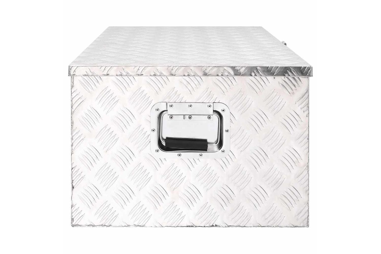 vidaXL 152256 Storage Box Silver 100x55x37cm Aluminium-4