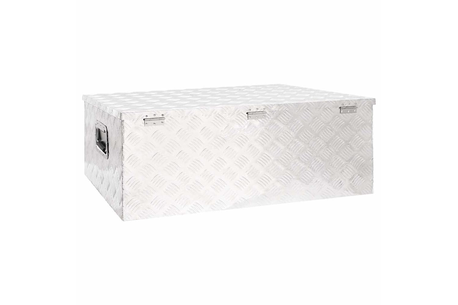 vidaXL 152256 Storage Box Silver 100x55x37cm Aluminium-5