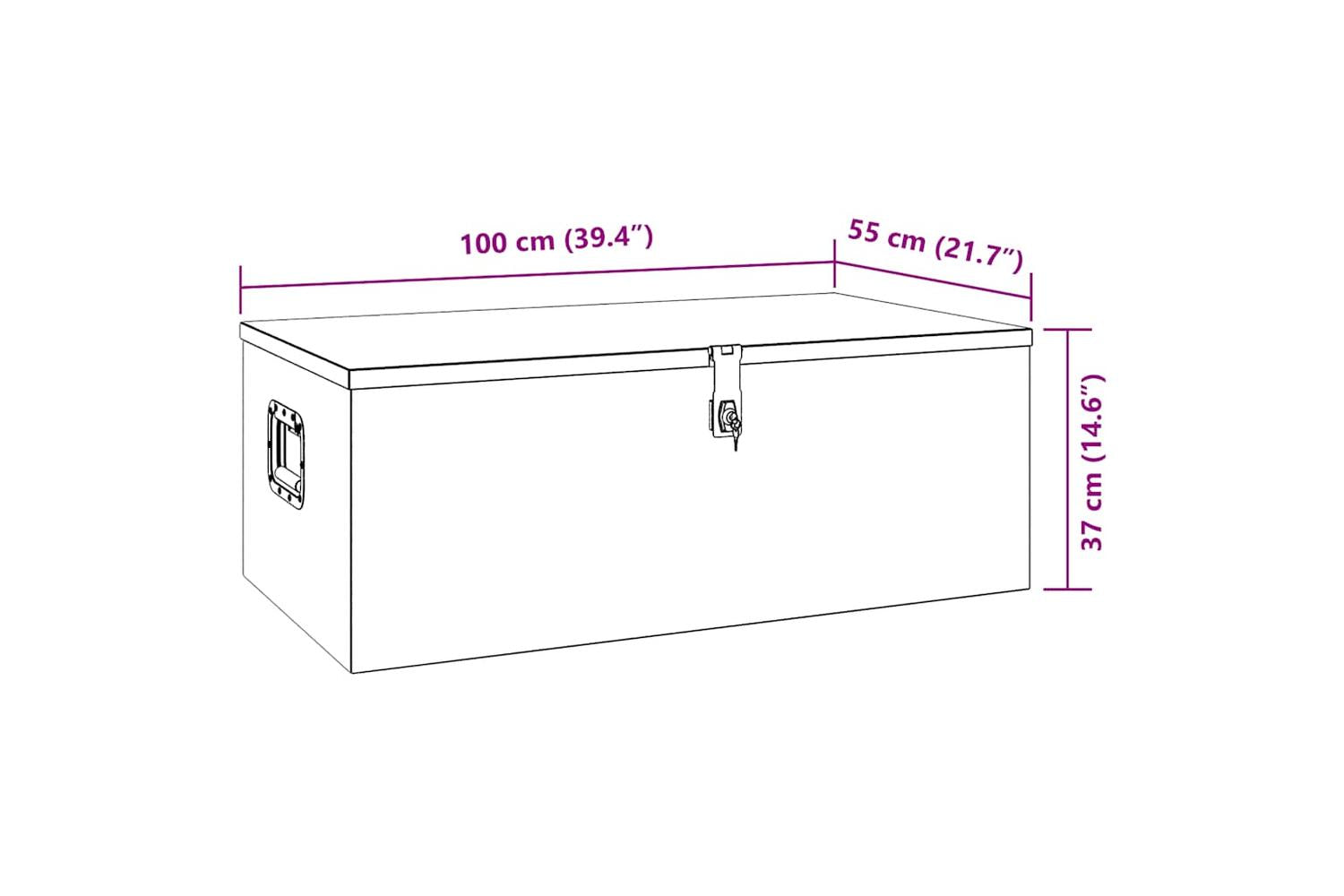 vidaXL 152256 Storage Box Silver 100x55x37cm Aluminium-8