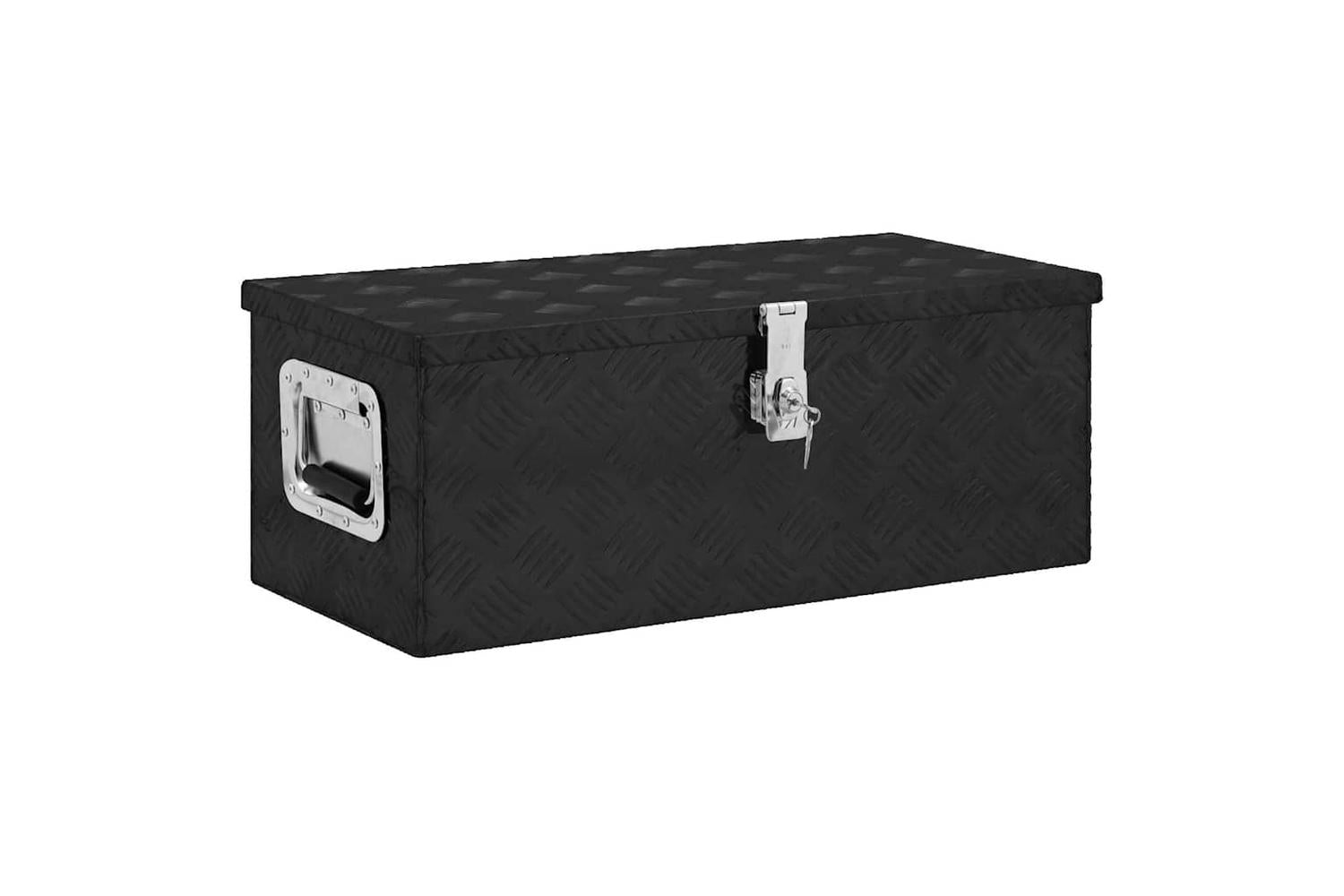 vidaXL 152251 Storage Box Black 70x31x27cm Aluminium