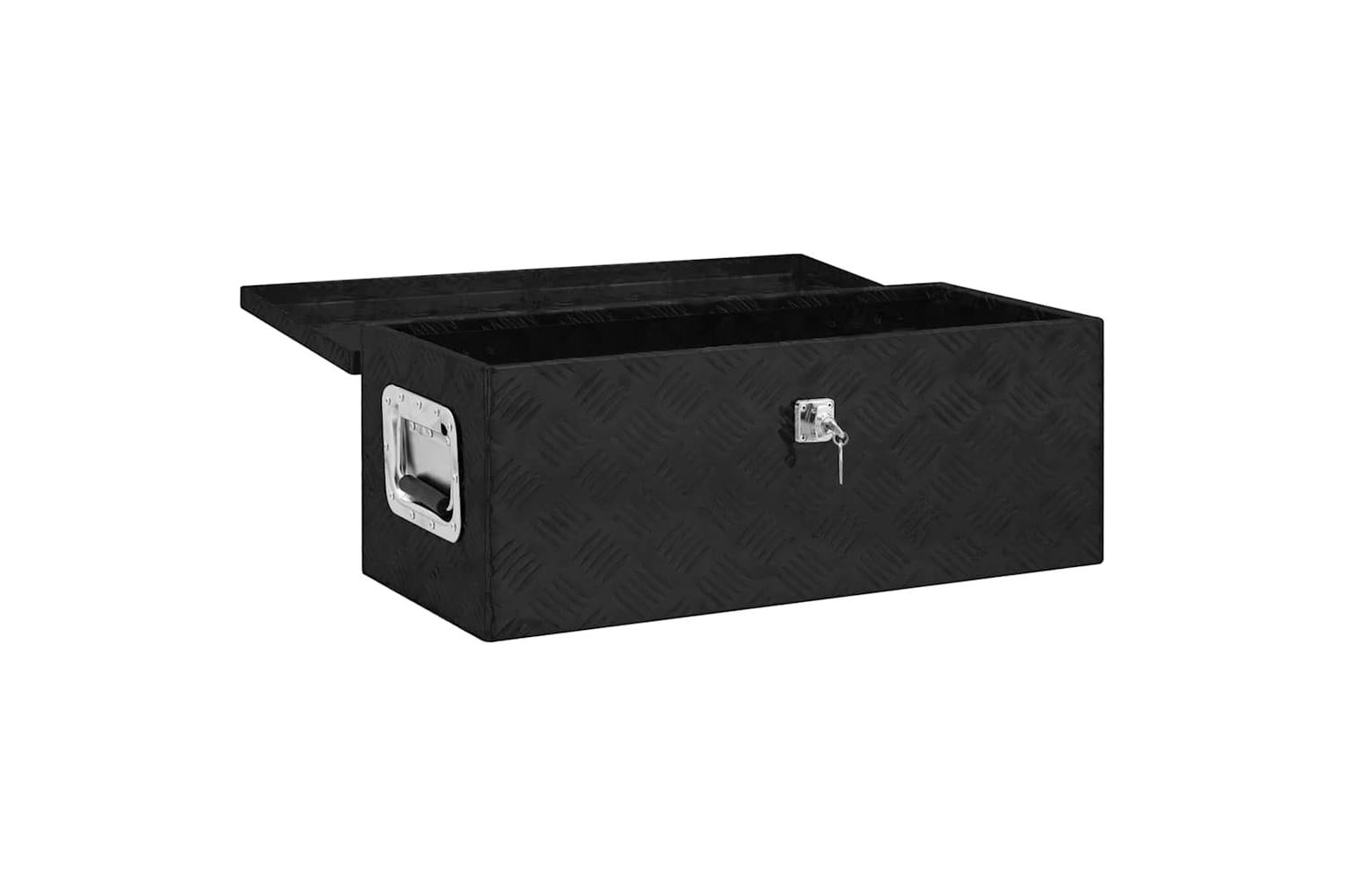 vidaXL 152251 Storage Box Black 70x31x27cm Aluminium-2