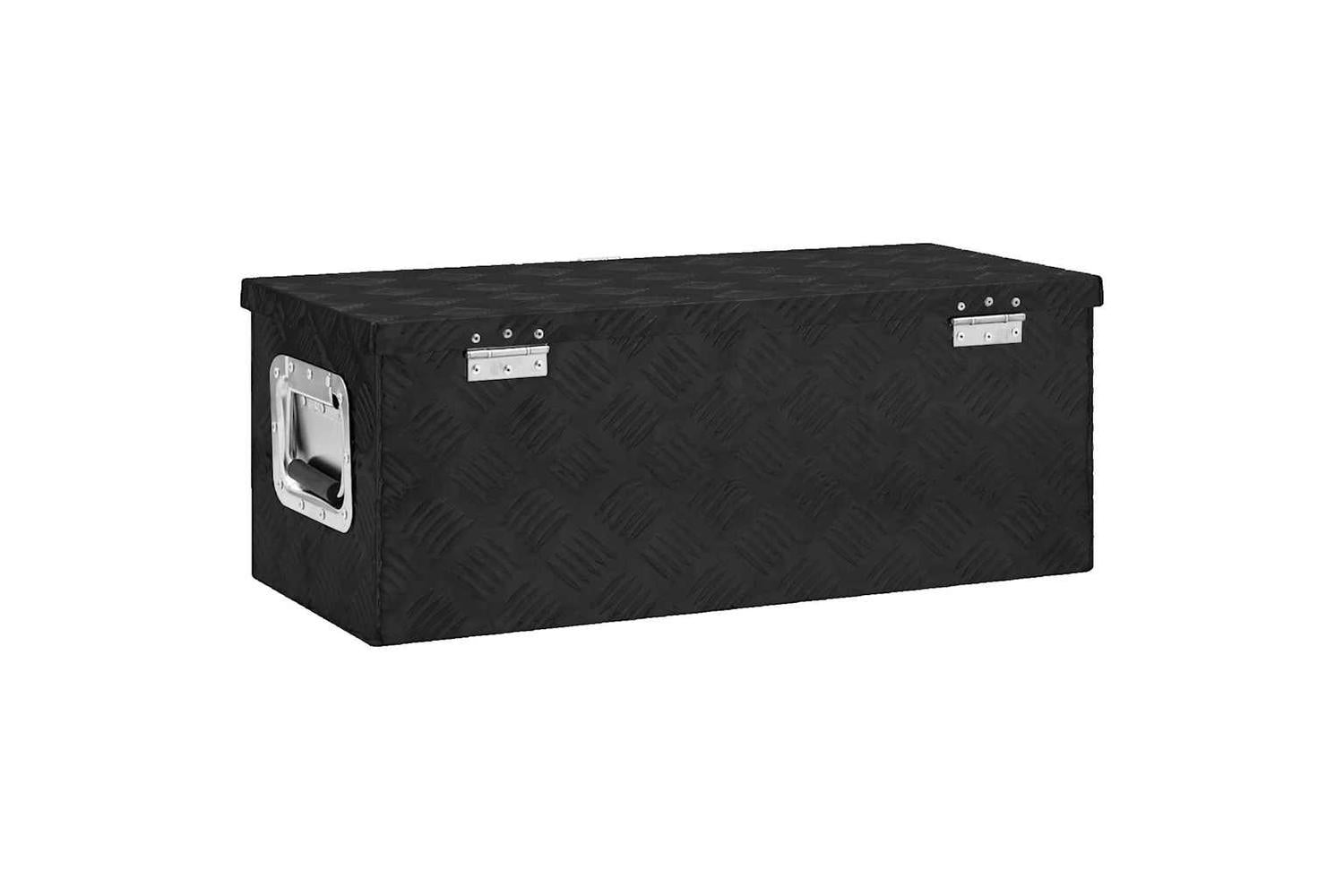 vidaXL 152251 Storage Box Black 70x31x27cm Aluminium-5