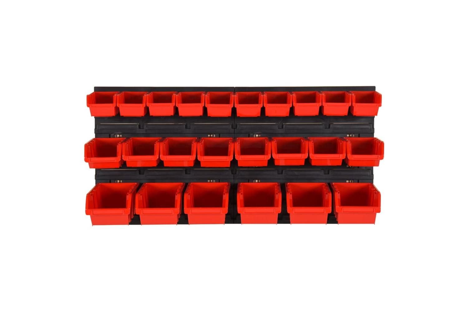 Vidaxl 152204 26 Piece Workshop Shelf Set Red And Black 77x39cm Polypropylene-2