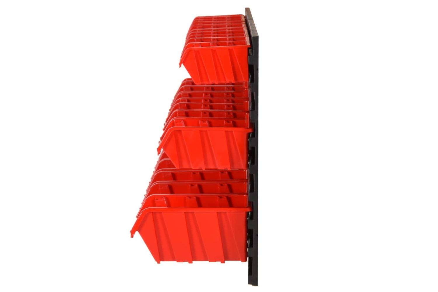 Vidaxl 152204 26 Piece Workshop Shelf Set Red And Black 77x39cm Polypropylene-3