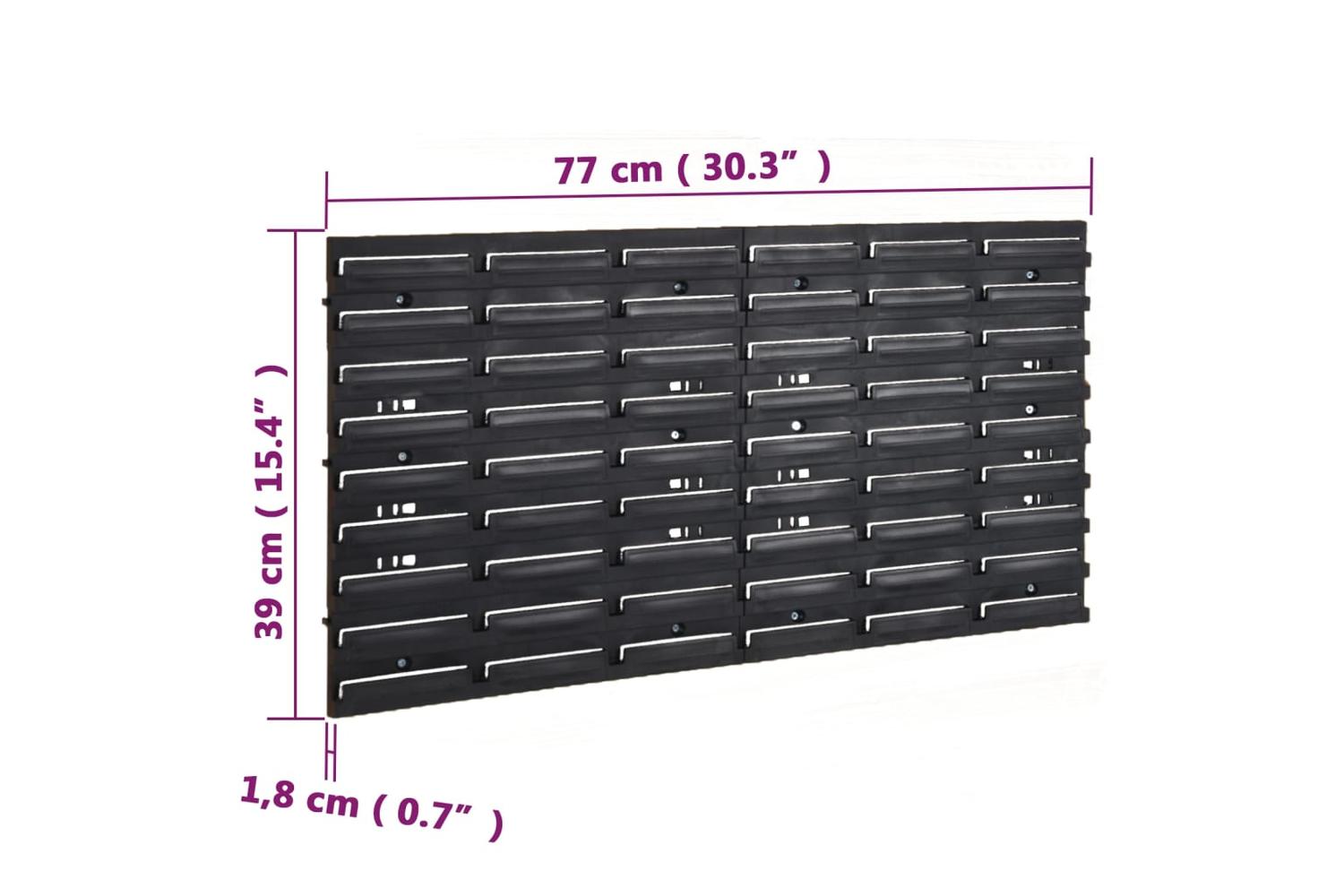 Vidaxl 152204 26 Piece Workshop Shelf Set Red And Black 77x39cm Polypropylene-10