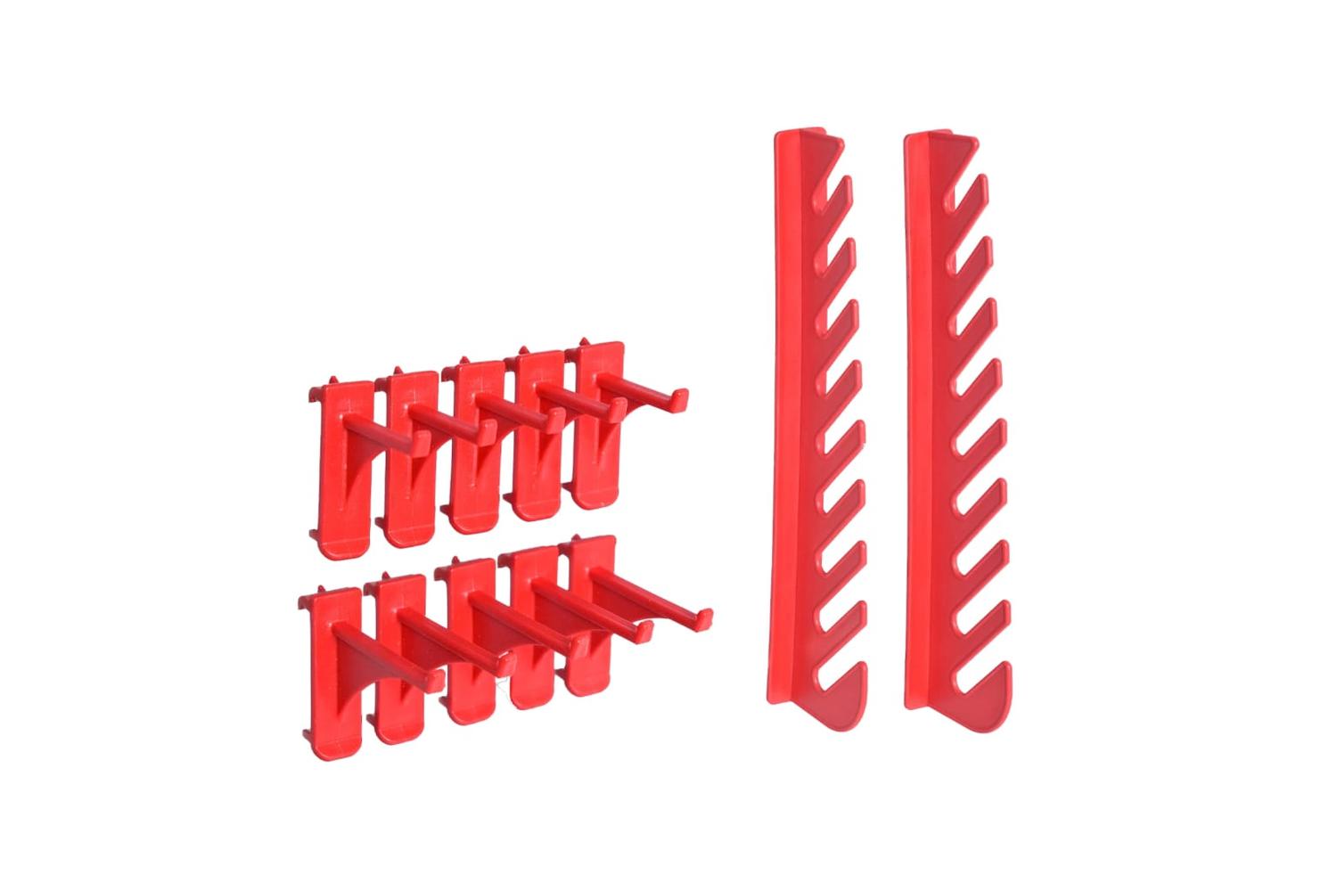 Vidaxl 150811 34 Piece Storage Bin Kit With Wall Panels Red And Black-5